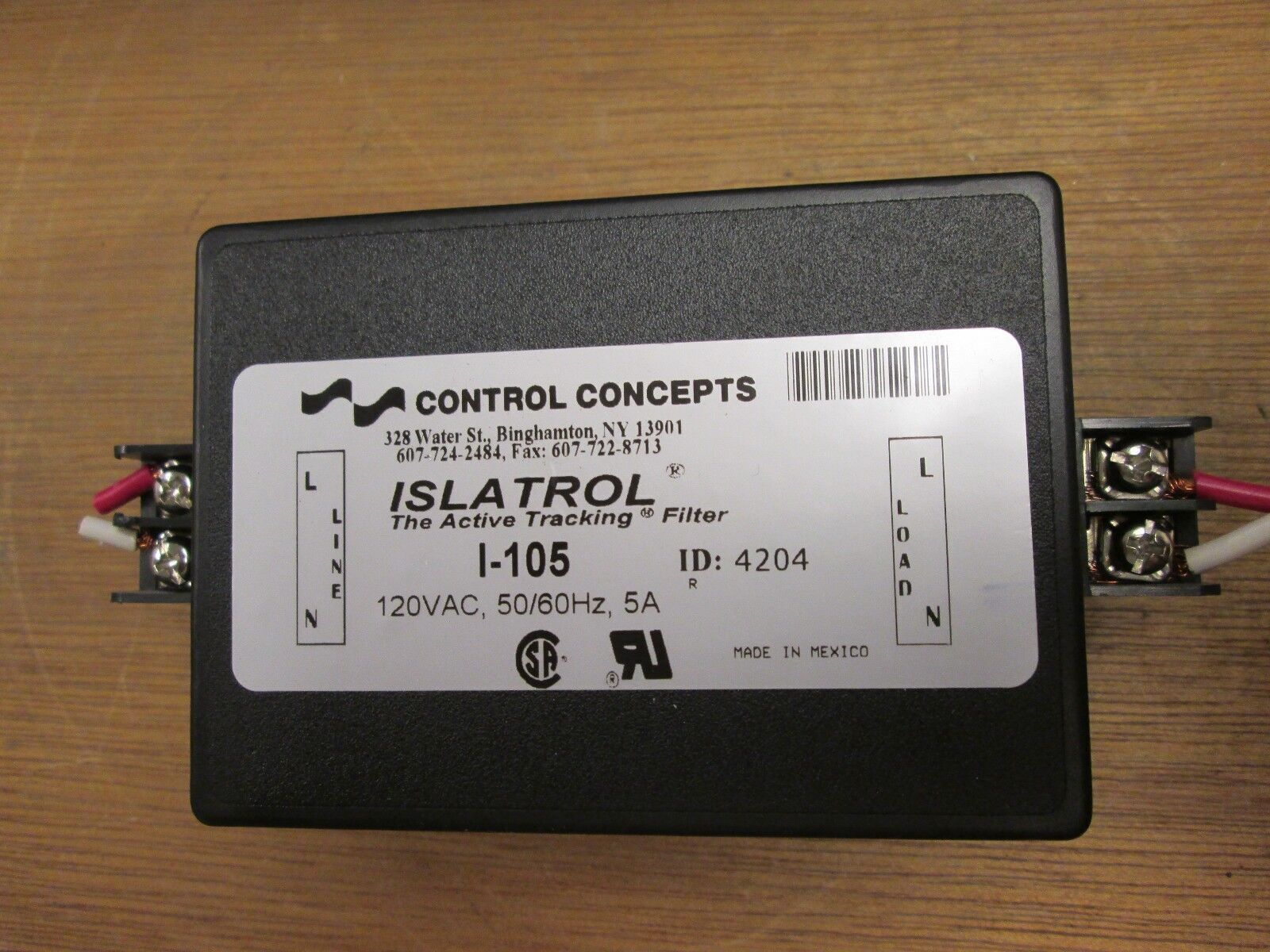 Control Concepts Islatrol I-105 120VAC 5A Used