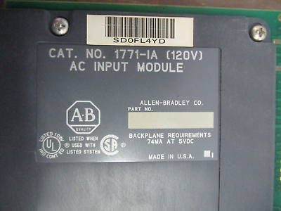 Allen-Bradley AC Input Module 1771-IA 120V *Broken Corner* Used