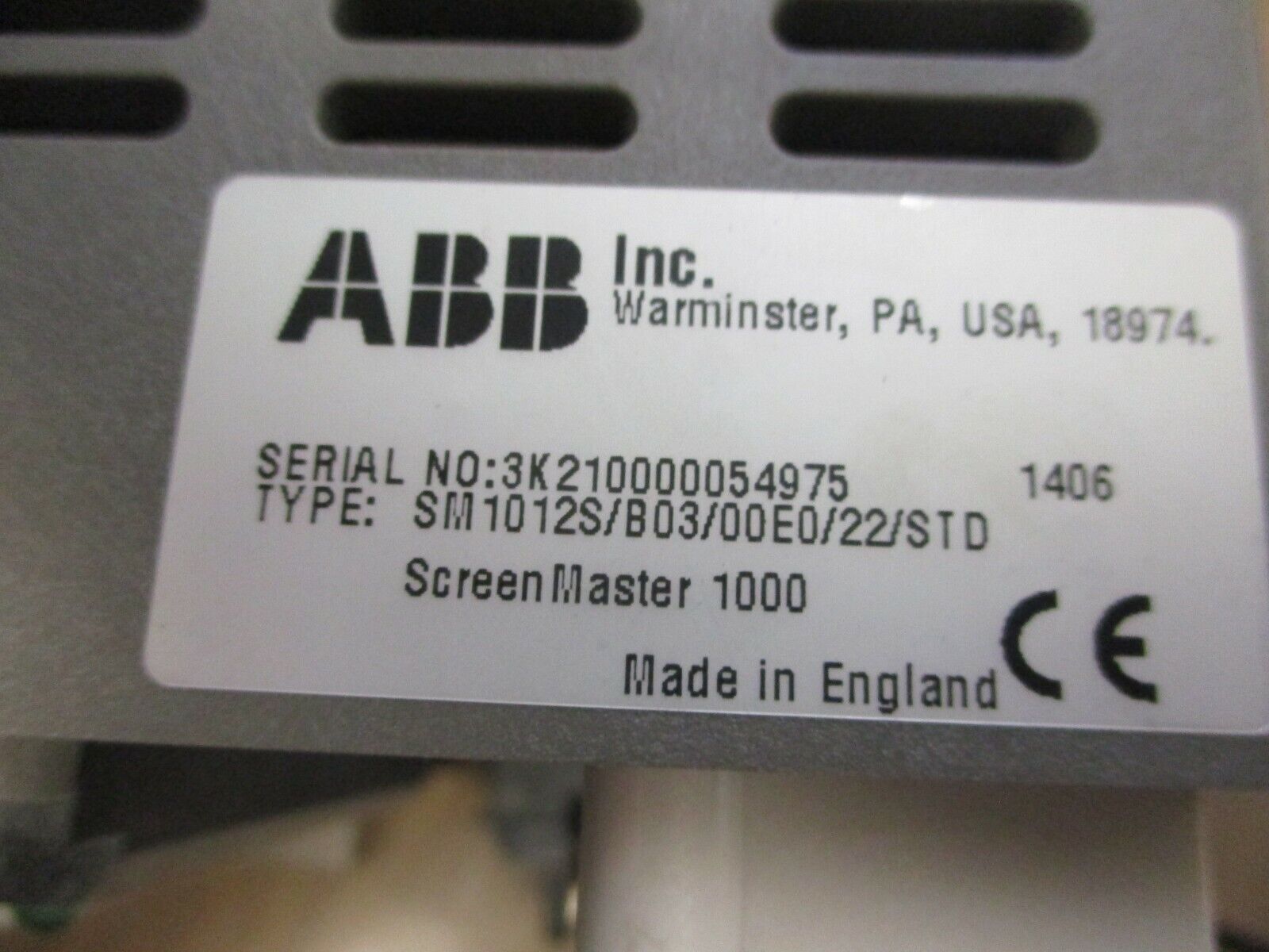 ABB ScreenMaster 1000 SM1012S/B03/00E0/22/STD Used