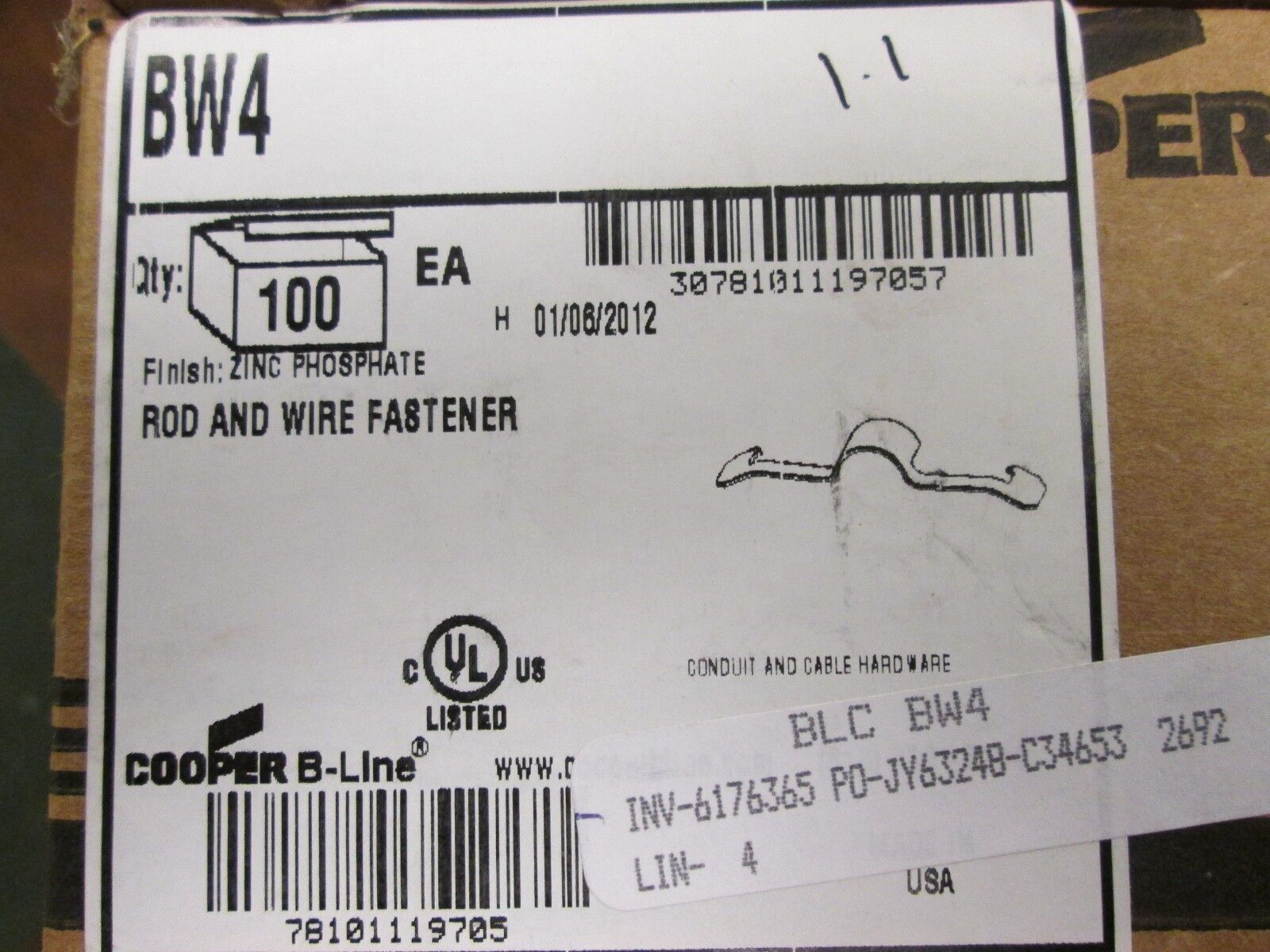 Cooper Wing Clip BW4 Approx 85 Pcs New Surplus