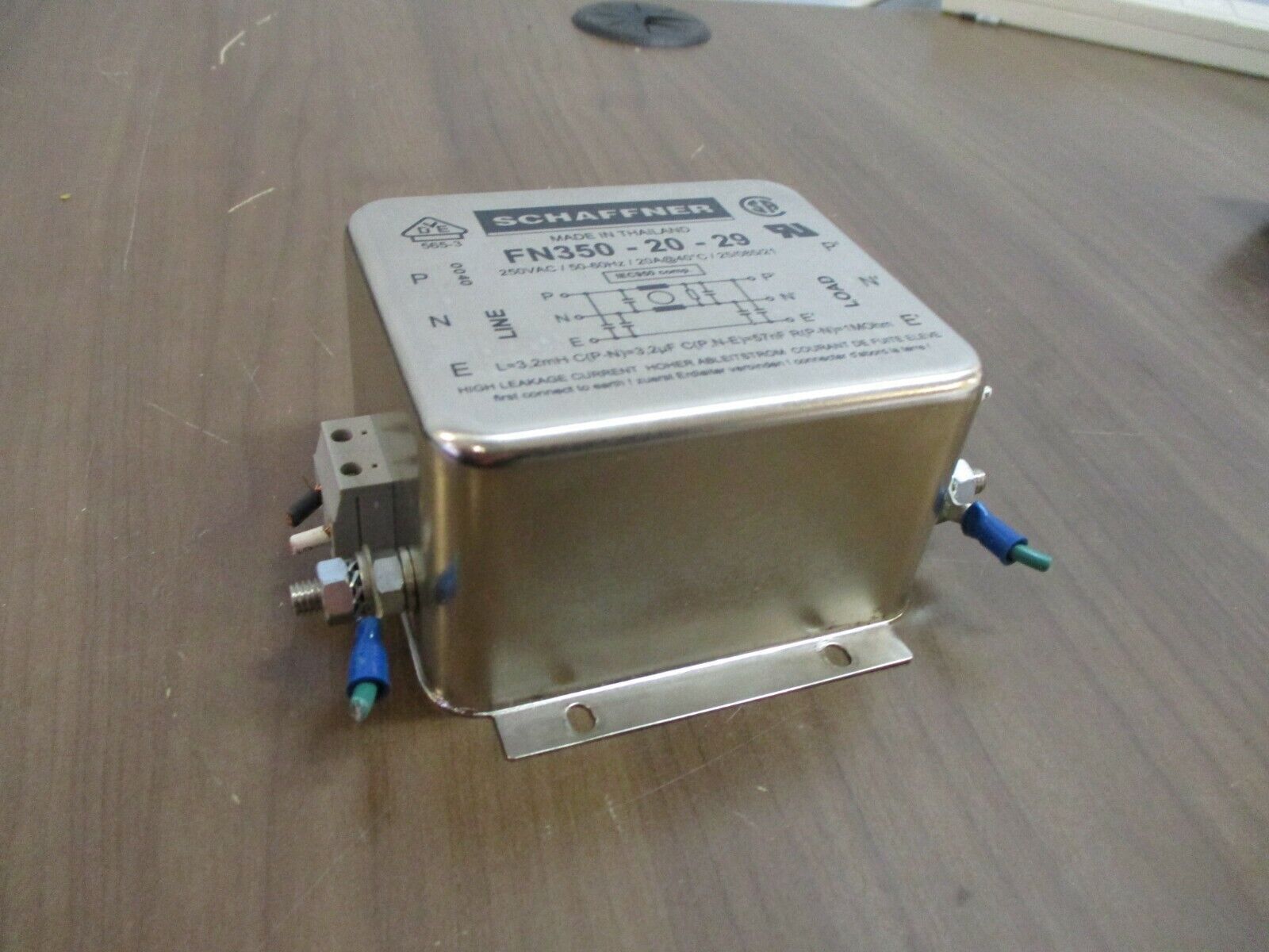 Schaffner Line Filter FN350-20-29 250V 50-60Hz 20A Used