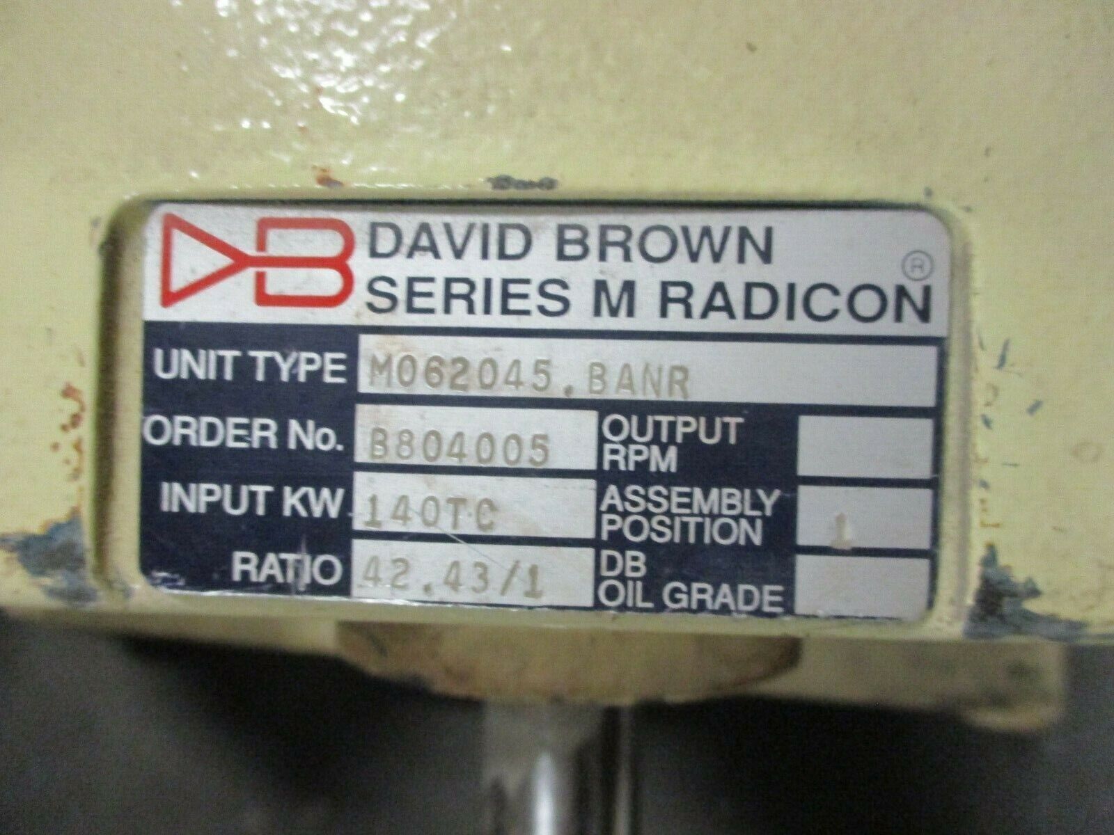 Baldor AC Gearmotor 1.5HP 1800RPM FR: 145TC 230/460V 4.2/2.1A 3Ph 60Hz Used