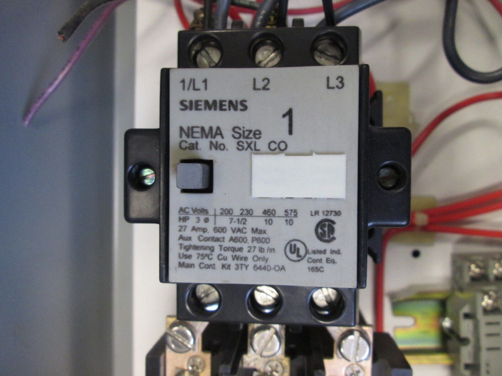 Siemens Combination SCF C12/SXL CO 27A 208V Coil nema Size 1 Used