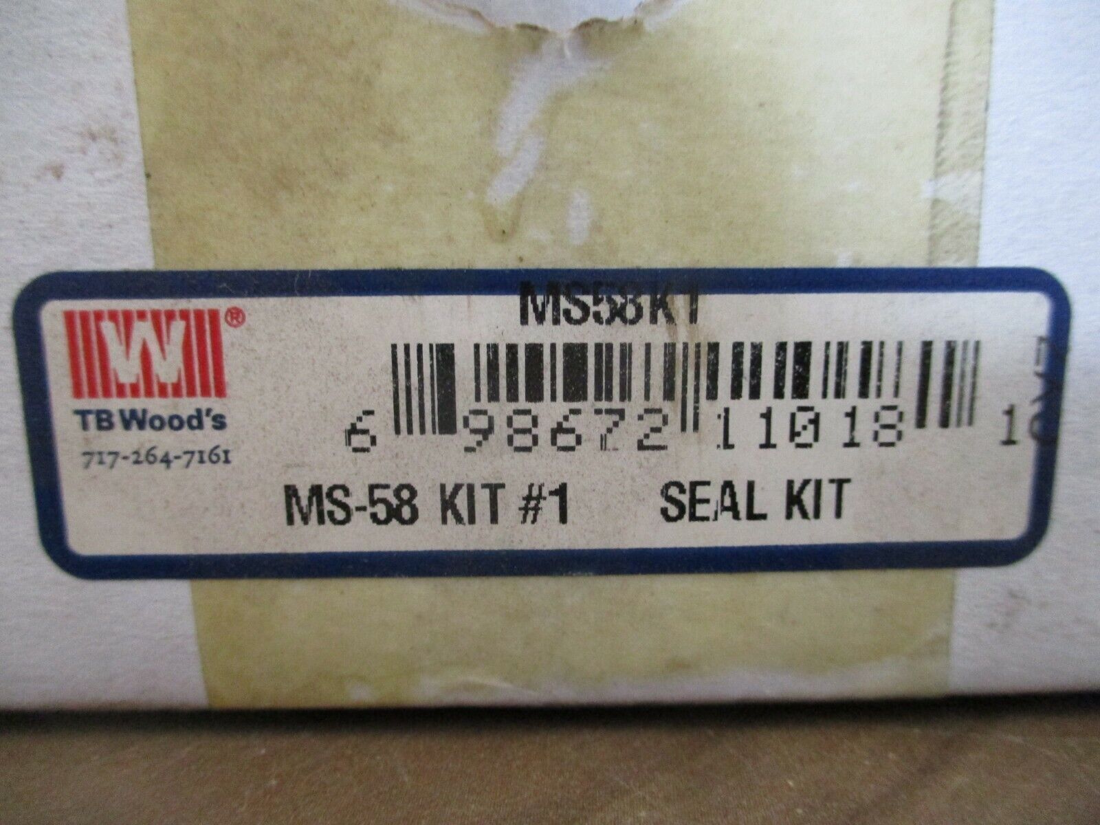 TB Wood's MS-58 Seal Kit MS58K1 New Surplus