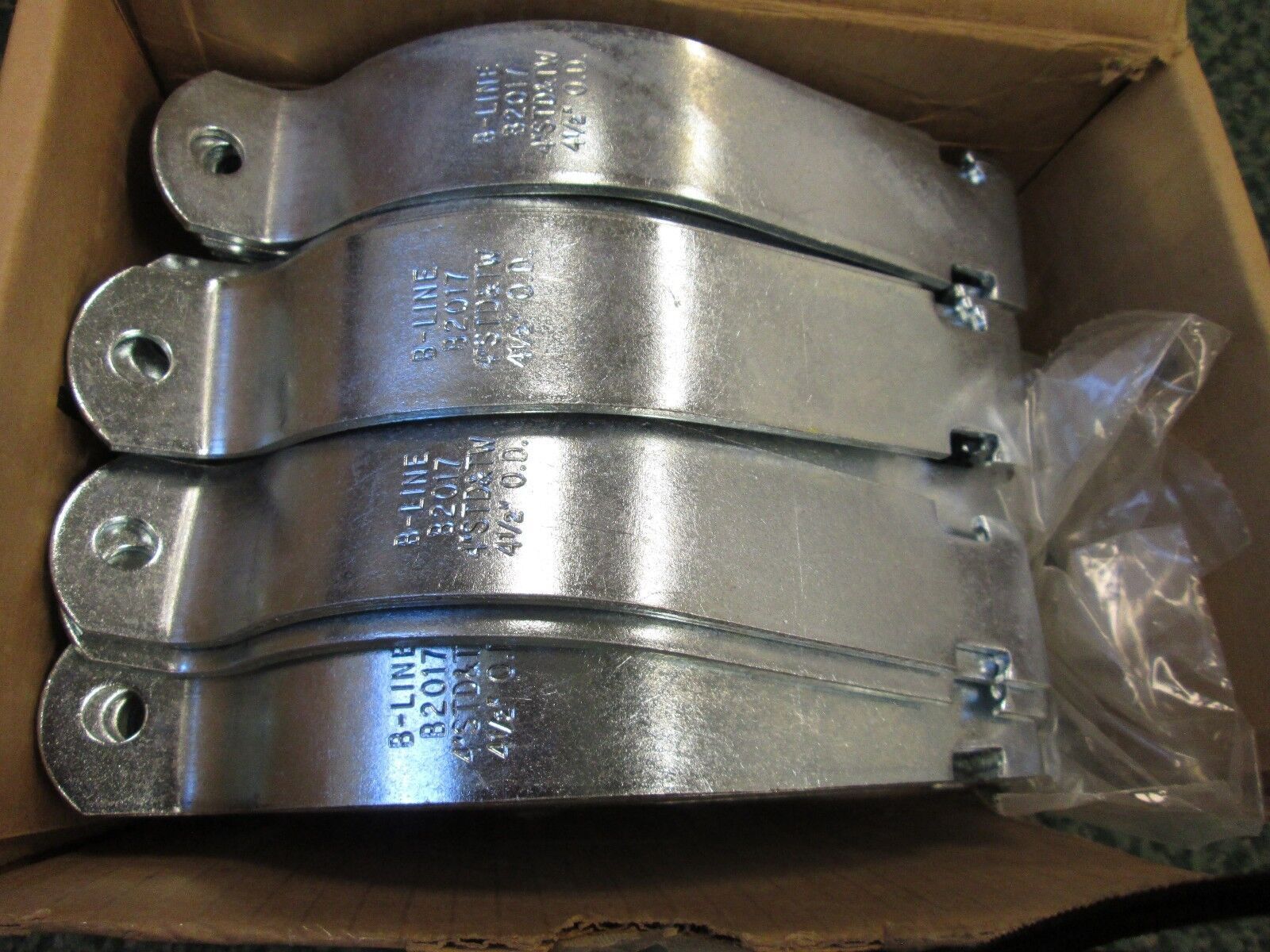 Cooper/B-Line 2-Piece Strut Strap B2017 ZN Size 4" *Box of 40* New Surplus