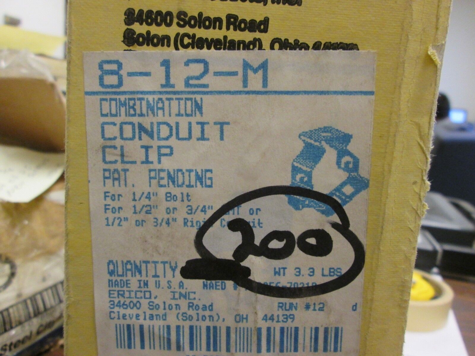 Combination Conduit Clip 1/2" or 3/4" Conduit 1/4" Bolt Approx 140 Pcs