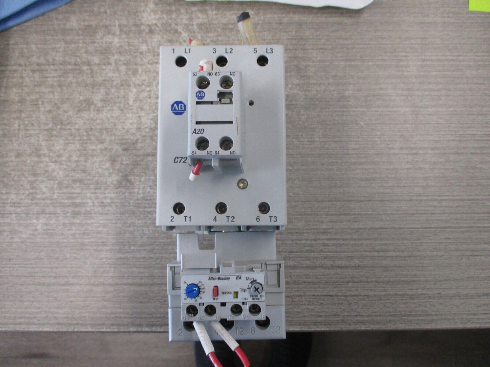Allen-Bradley Starter 100-C72*00 / 193-EA2KE 120V Coil Trip: 26-85A 600V Used