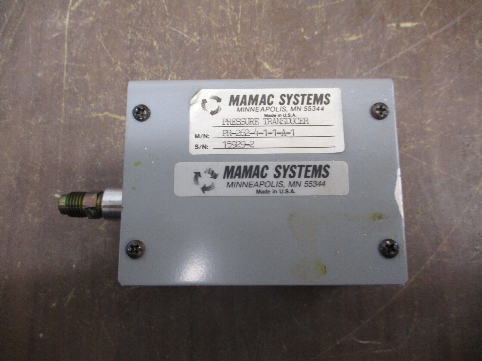 Mamac Systems Pressure Transducer PR-262-4-1-1-A-1 Used