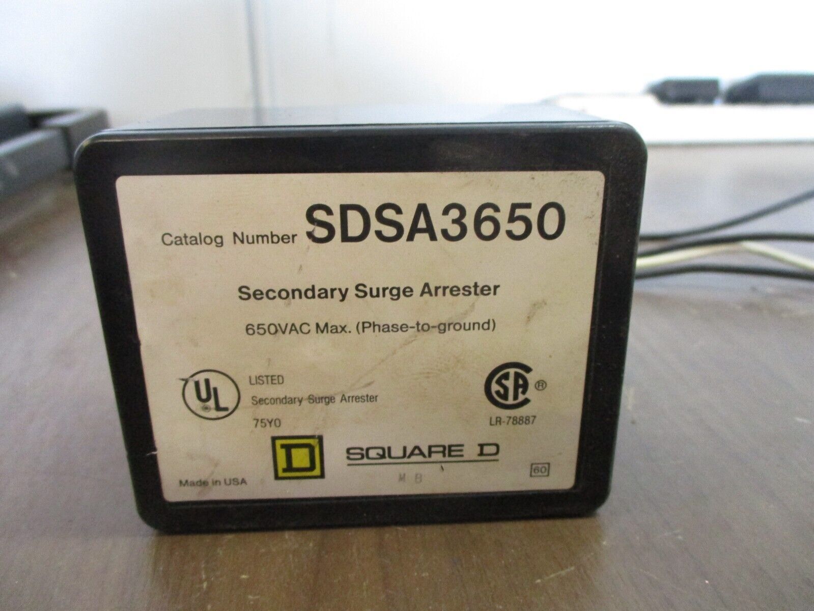 Square D Secondary Surge Arrester SDSA3650 650VAC Used