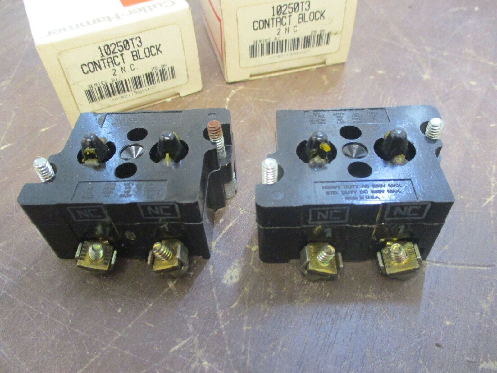 Cutler-Hammer Contact Block 10250T3 Ser. B1 2 N.C. New Surplus **Lot of 2**