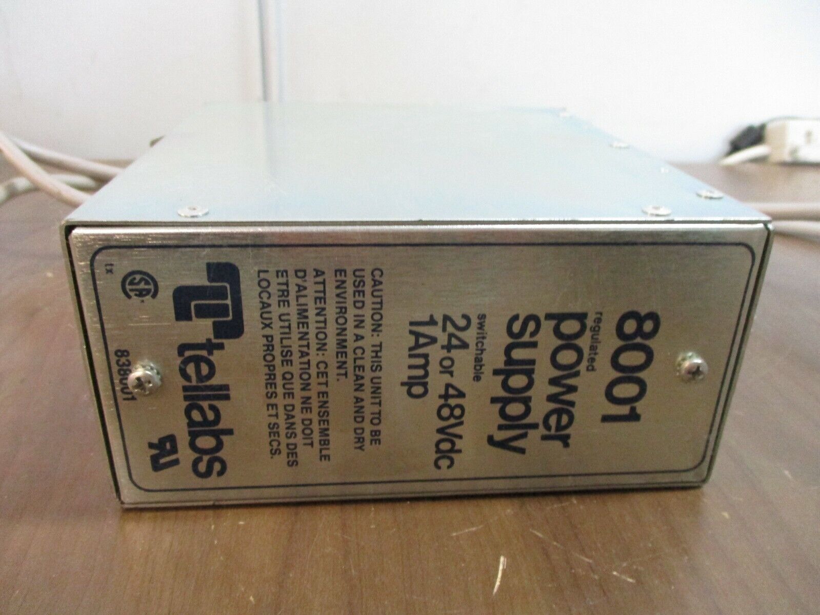 Tellabs Regulated Power Supply 8001 Input: 80W Max 105-130VAC 60Hz Used