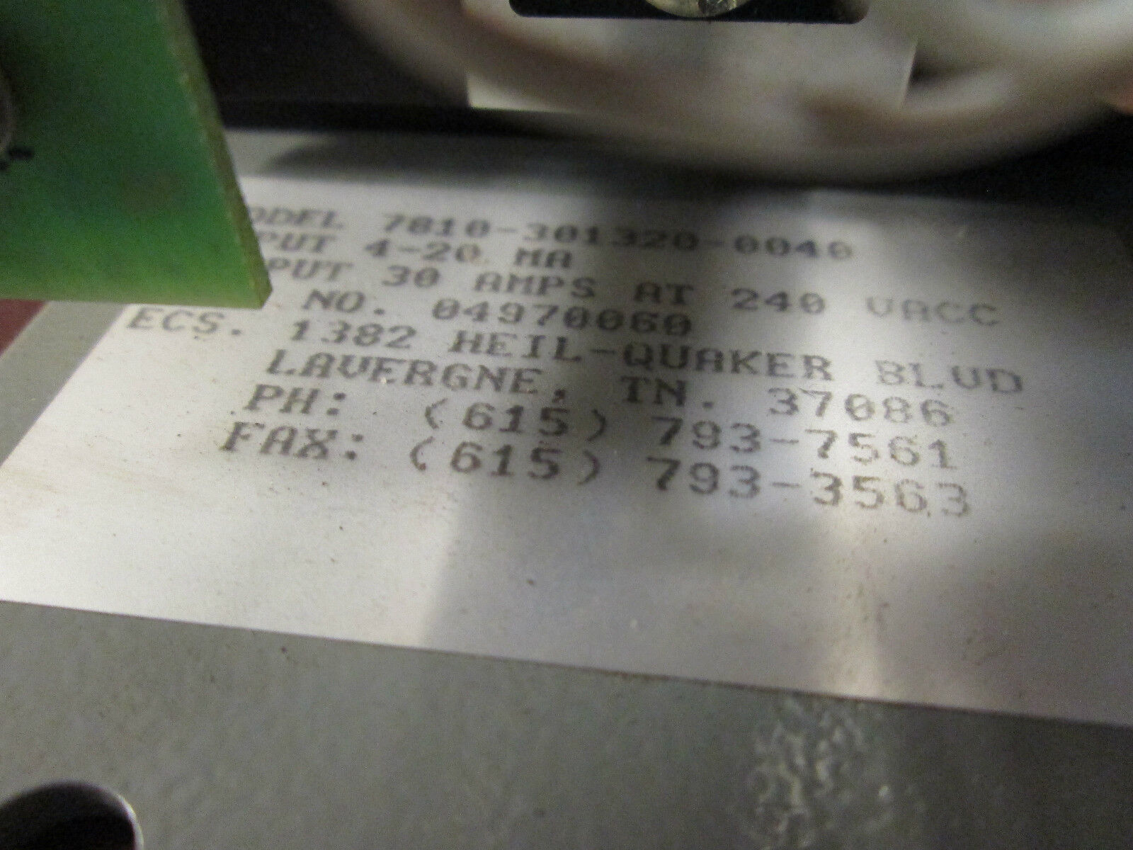 ECS Power Supply 7810-301320-0040 Input: 4-20mA Output: 30A@240VAC Used