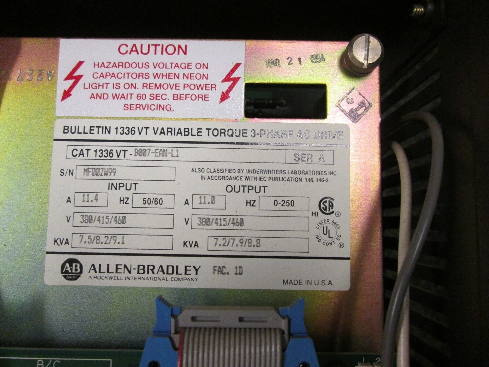 Allen-Bradley 1336VT AC Drive 1336VT-B007-EAN-L1 7.5HP Used