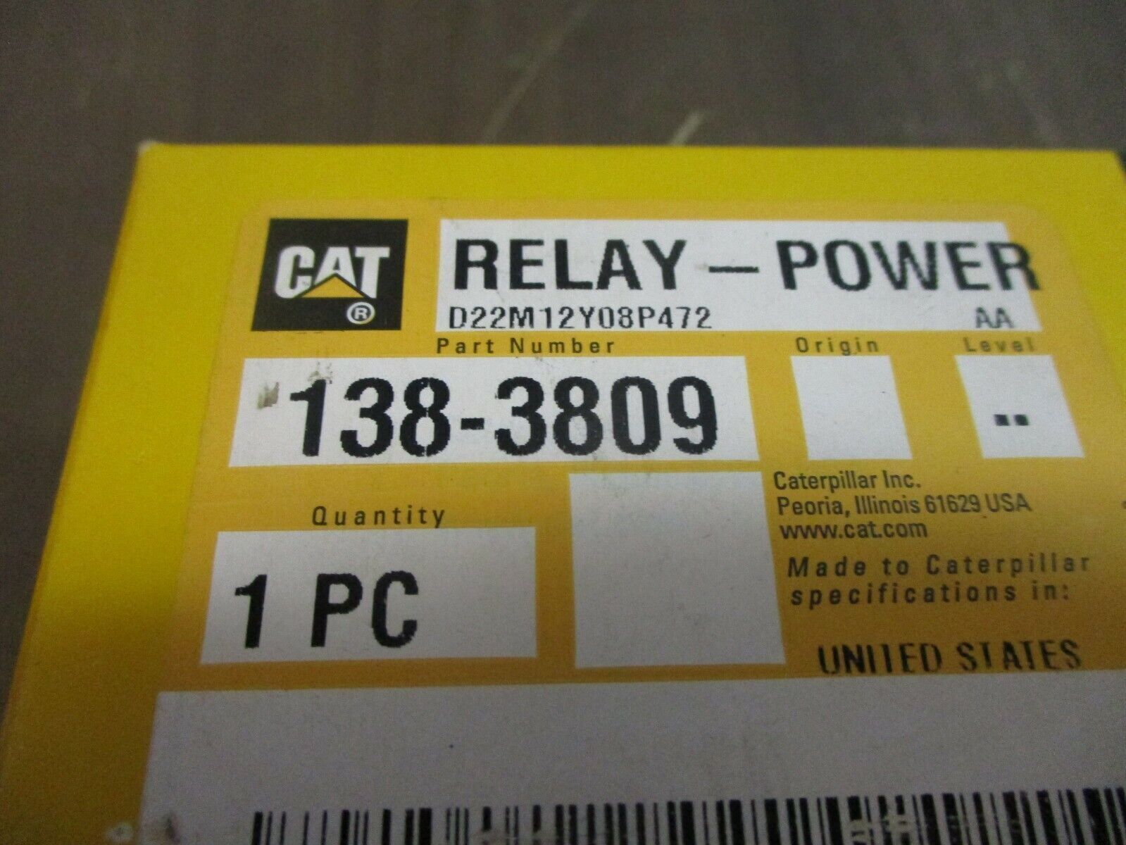 CAT Power Relay 138-3809 New Surplus