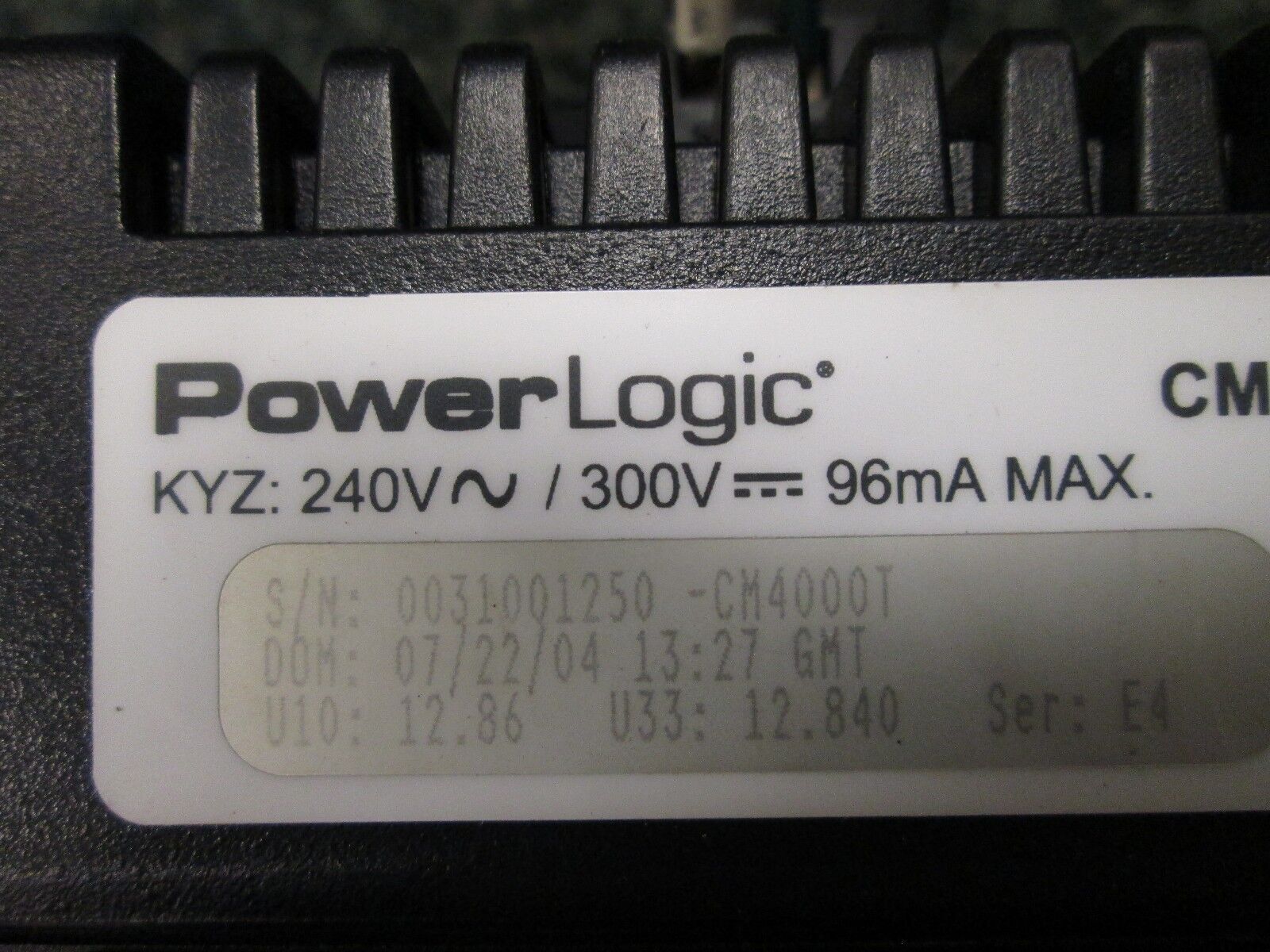 Square D PowerLogic CM4000T KYZ: 240VAC 300VDC 96mA Max PowerLogic CVMT Used