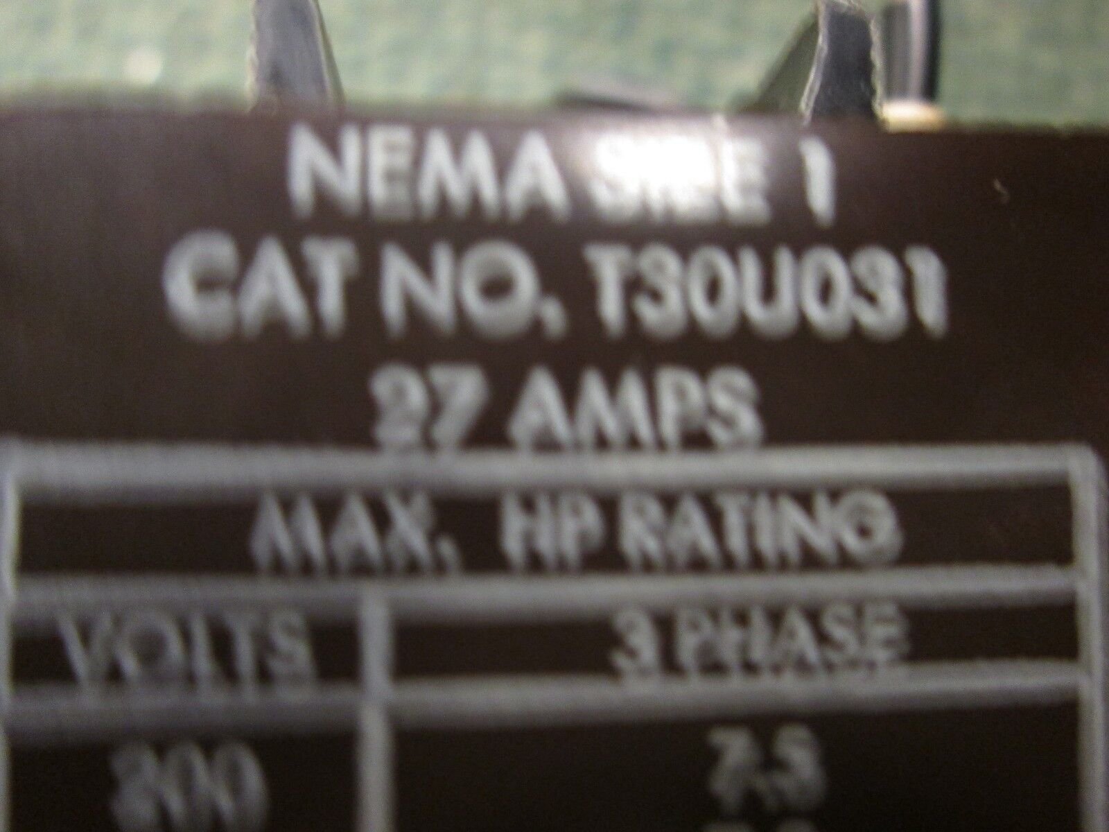 A.O. Smith/Clark Reversing Starter T30U031 Size 1 10 HP 120V Coils Used