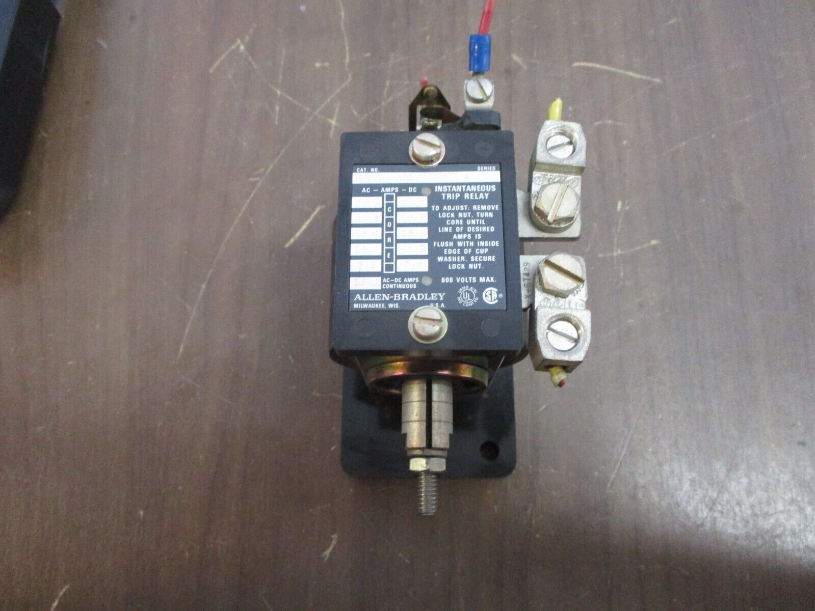 Allen-Bradley Instantaneous Trip Relay 809-A07E Ser. A 16A 600V Used