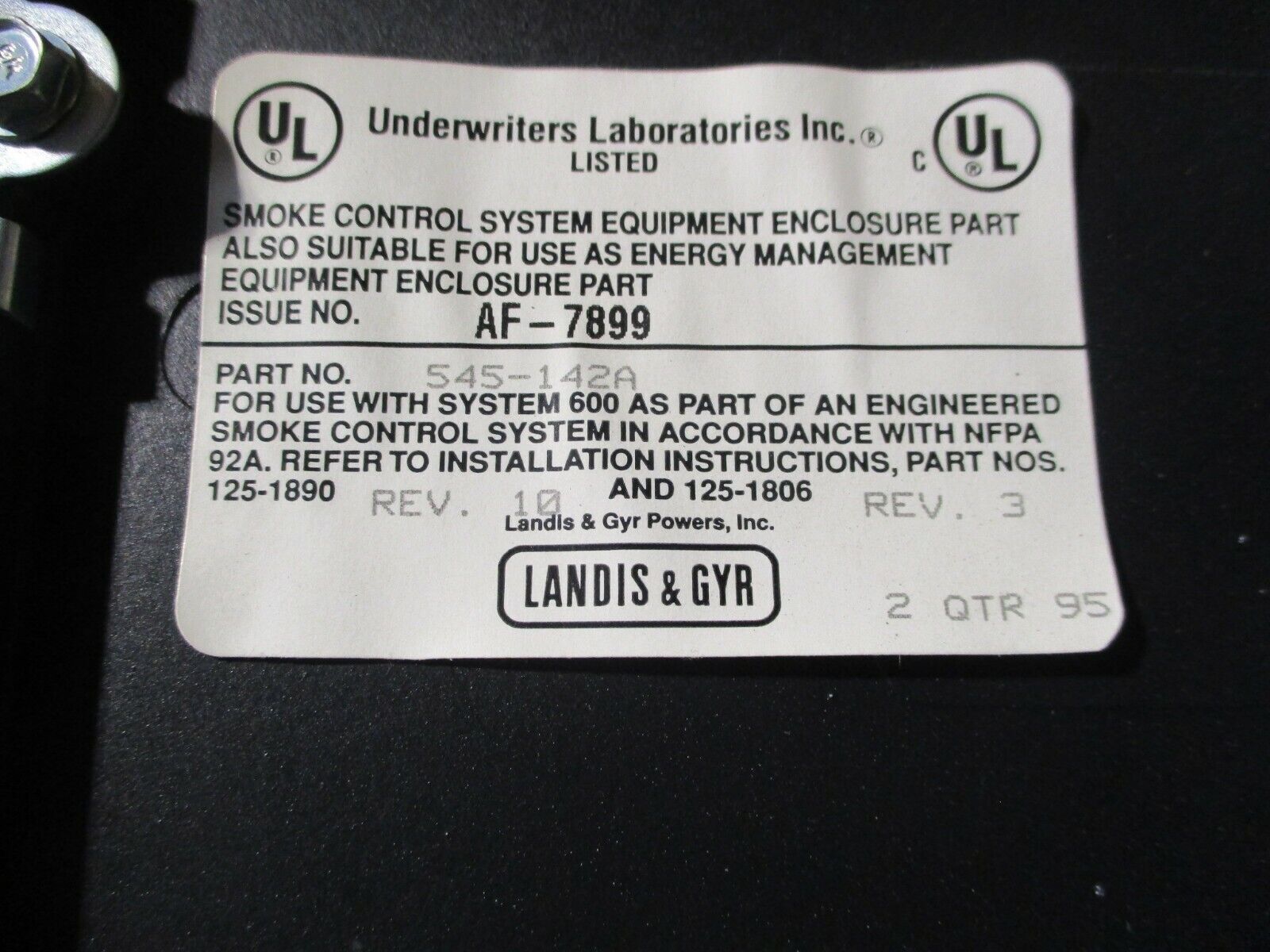 Landis & Gyr APOGEE System 600 Modular Building Controller 545-142B 115V 1.6A