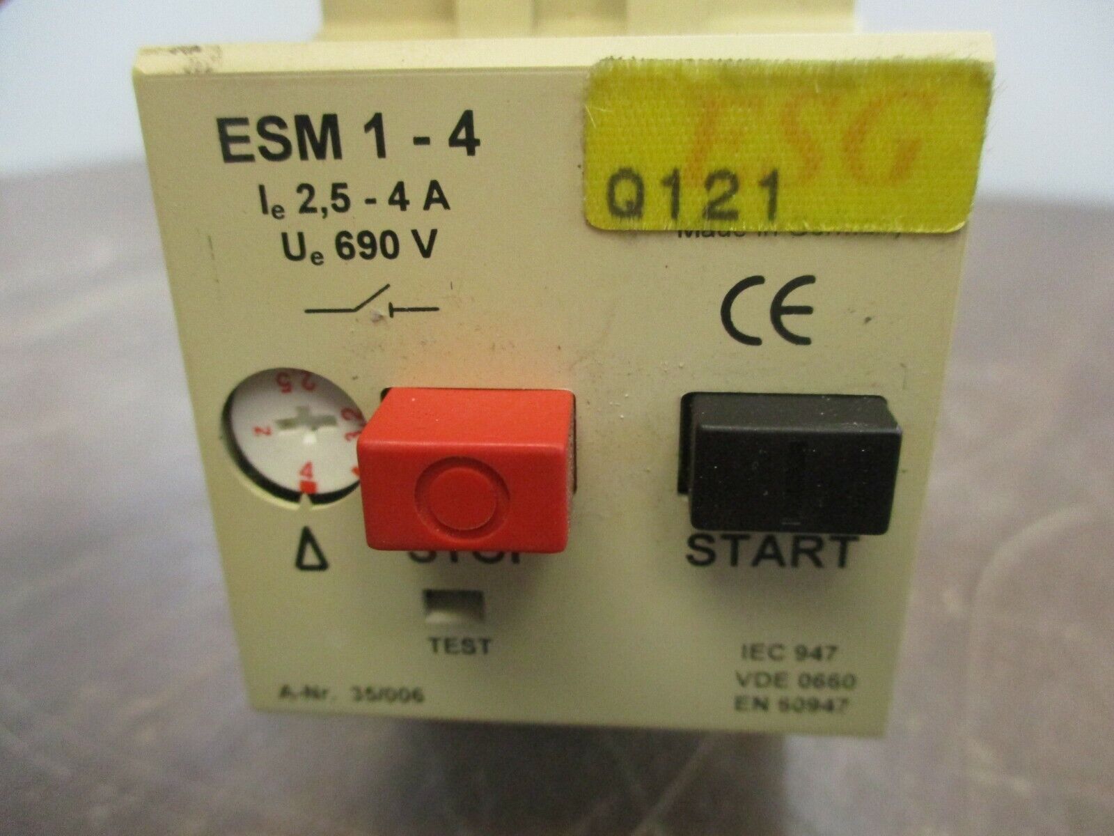 ESG Manual Starter ESM 1-4 Trip: 2.5-4A Used