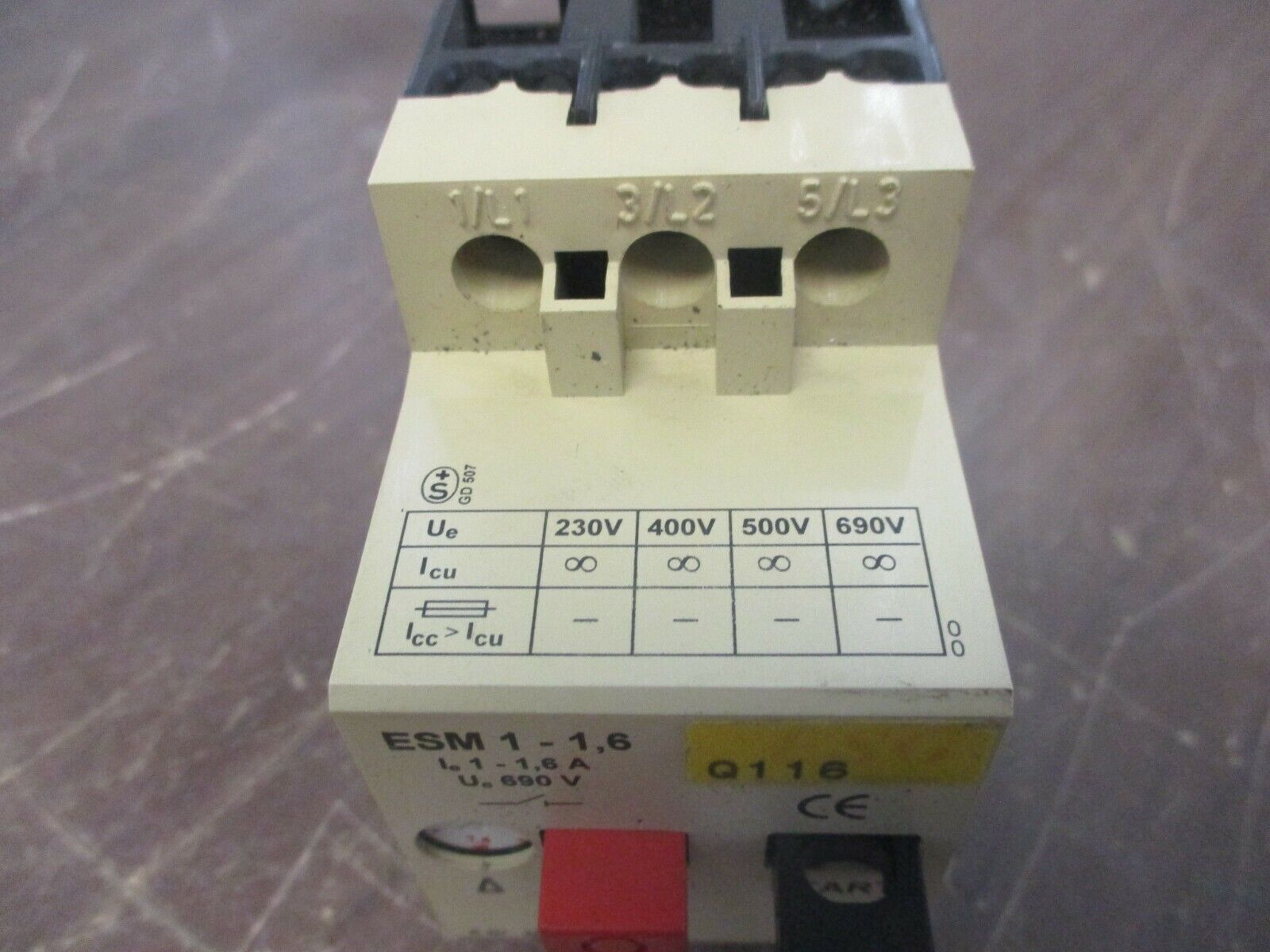 ESG Manual Starter ESM 1-1,6 Trip: 1-1.6A Used
