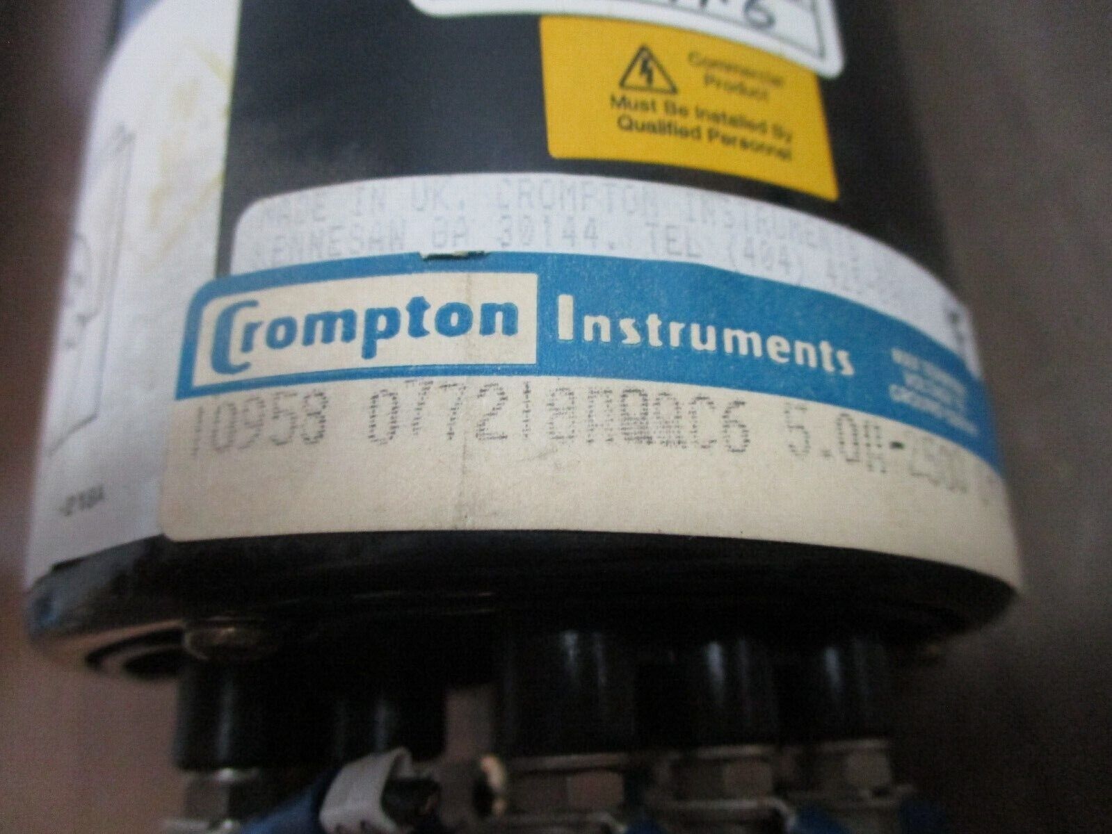 Crompton AC Kilowatt Meter 10958 077218AQQC6 Range: -2500 - +2500KW Used