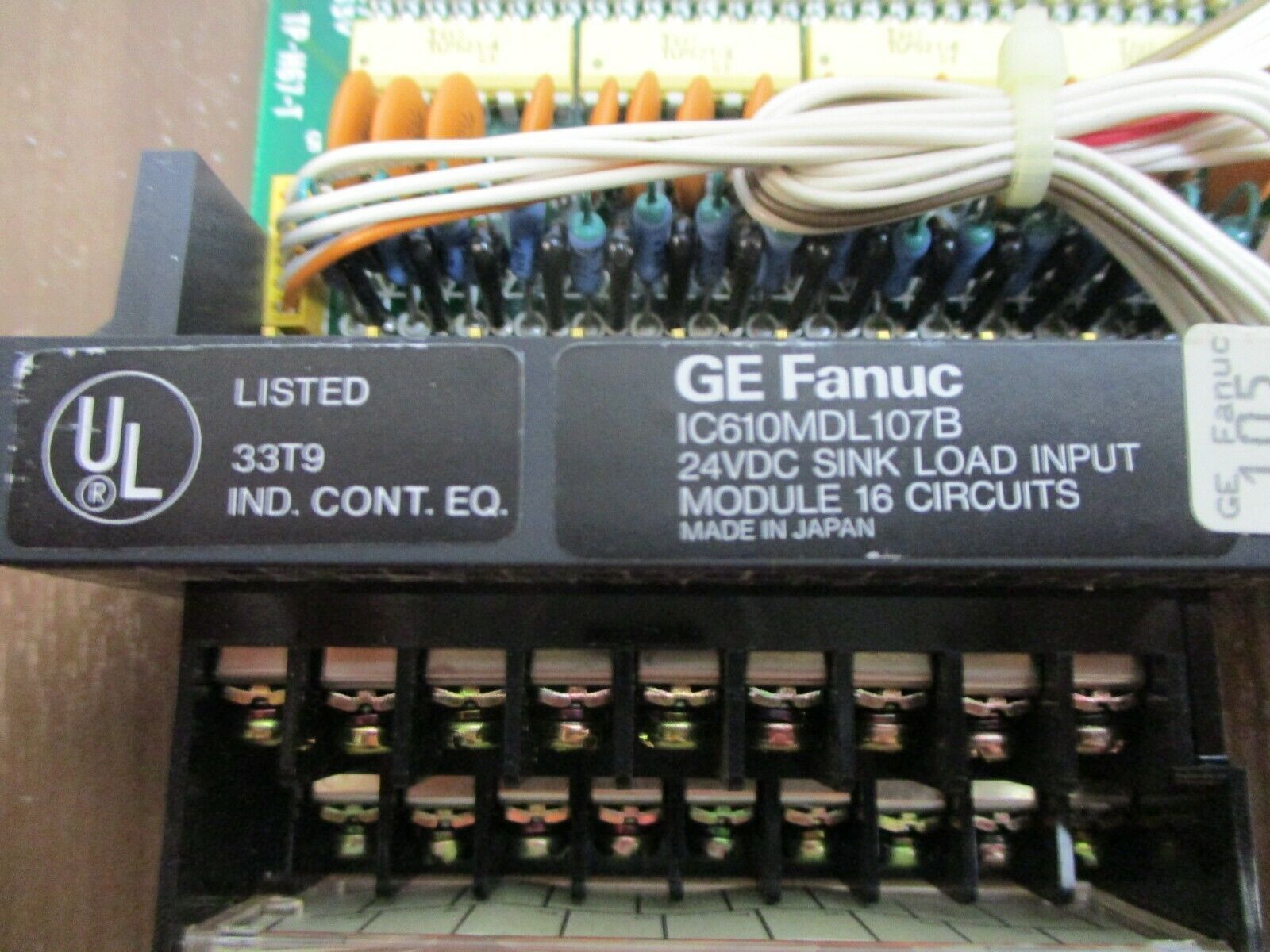 GE Fanuc 24VDC Sink Load Input Module IC610MDL107B 16-Circuit Used
