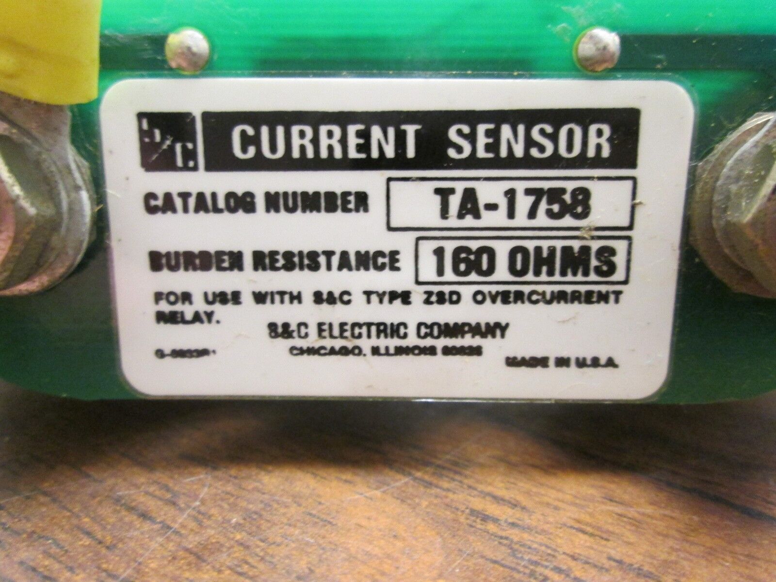 S&C Current Sensor TA-1758 160 OHMS Used