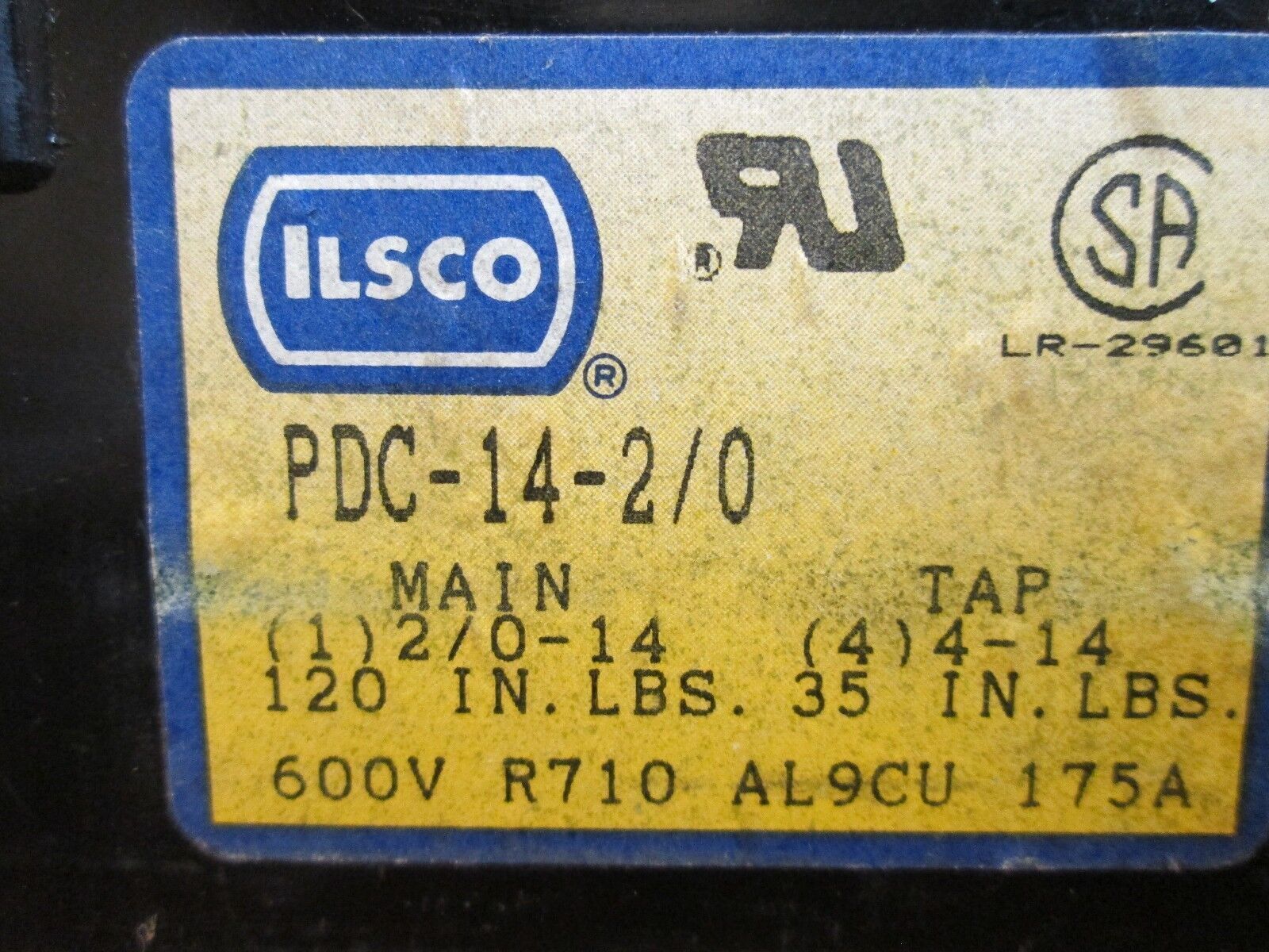Ilsco Power Distribution Block PDC-14-2/0 Line: (1) 2/0 - #14 Load: (4) #4 - #14