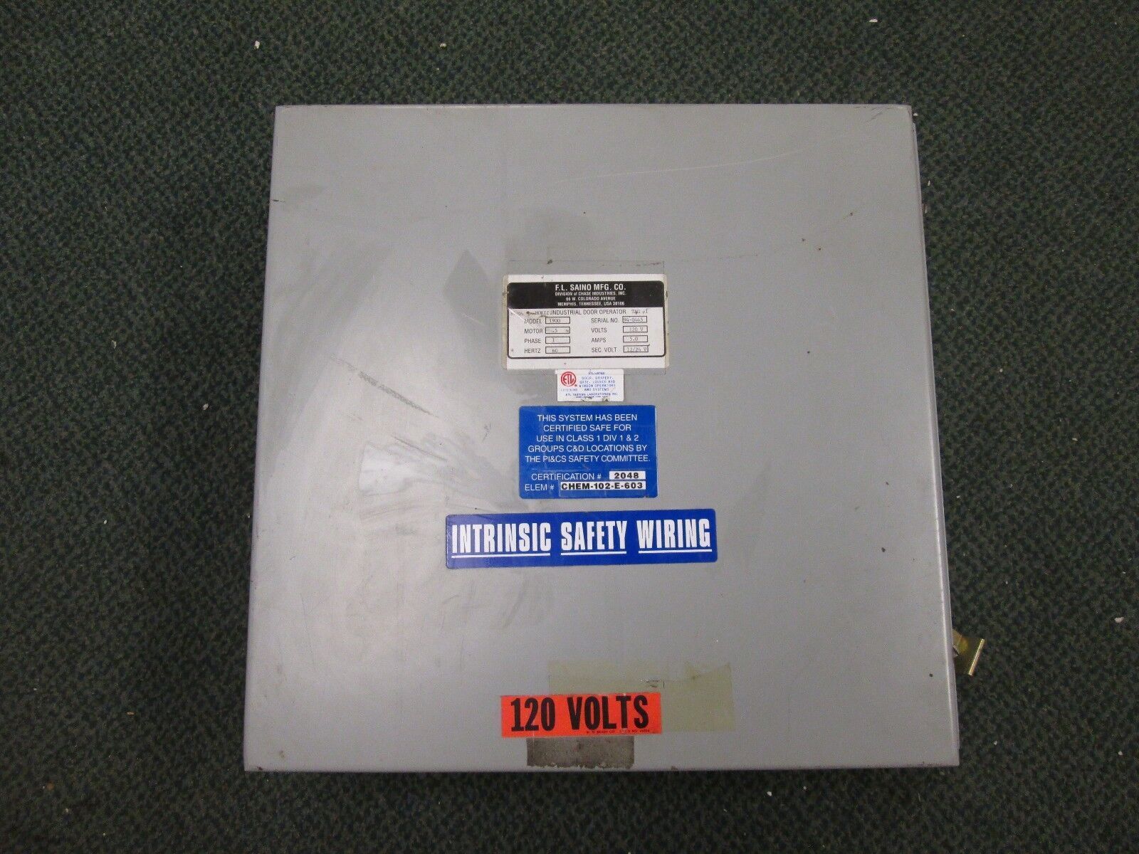 Weigmann Enclosure 20"x20"x6" Nema 12,13 Enclosure No Backplate Used