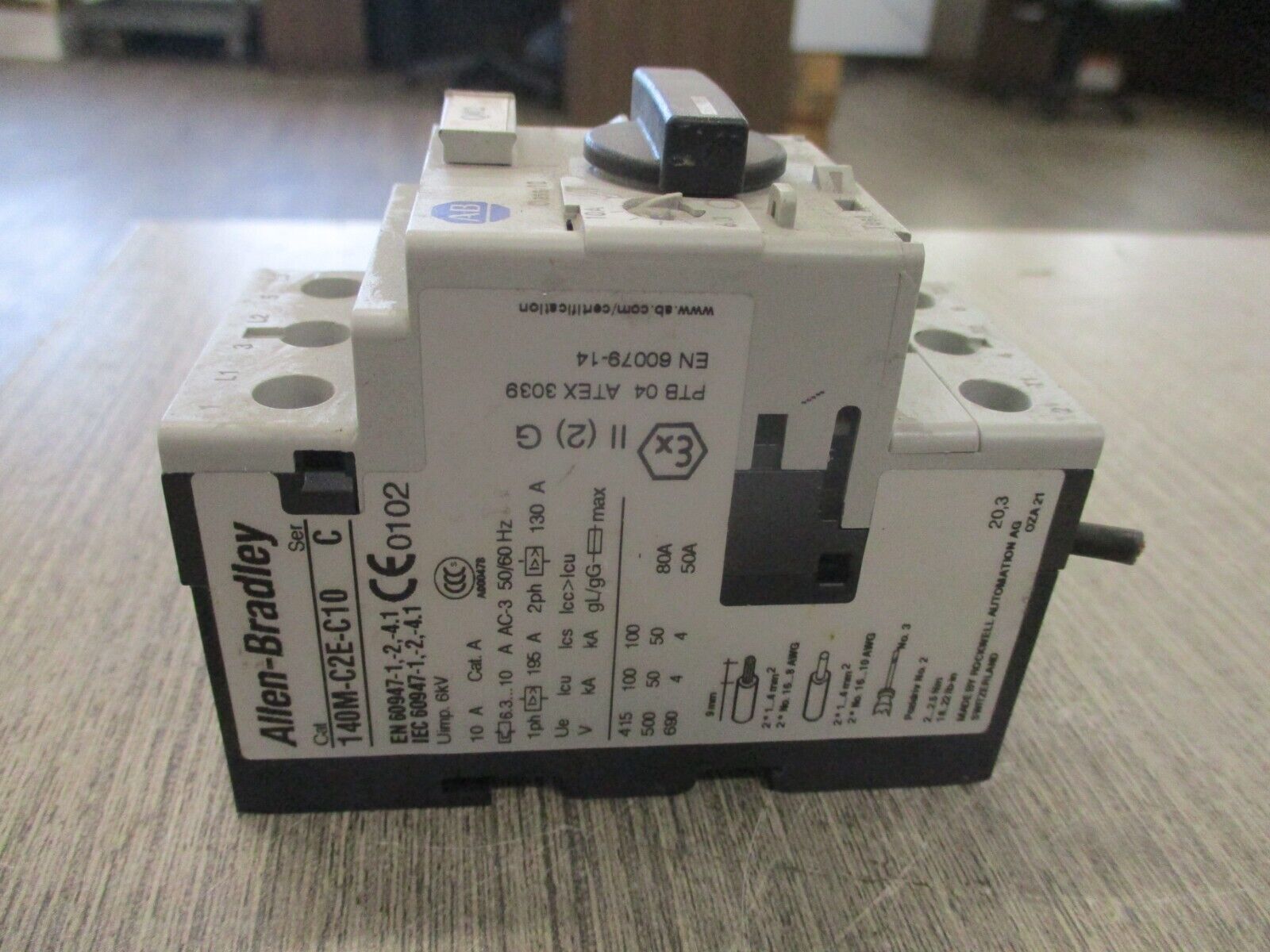 Allen-Bradley Manual Motor Protector 140M-C2E-C10 Ser. C Trip : 6.3-10A Used