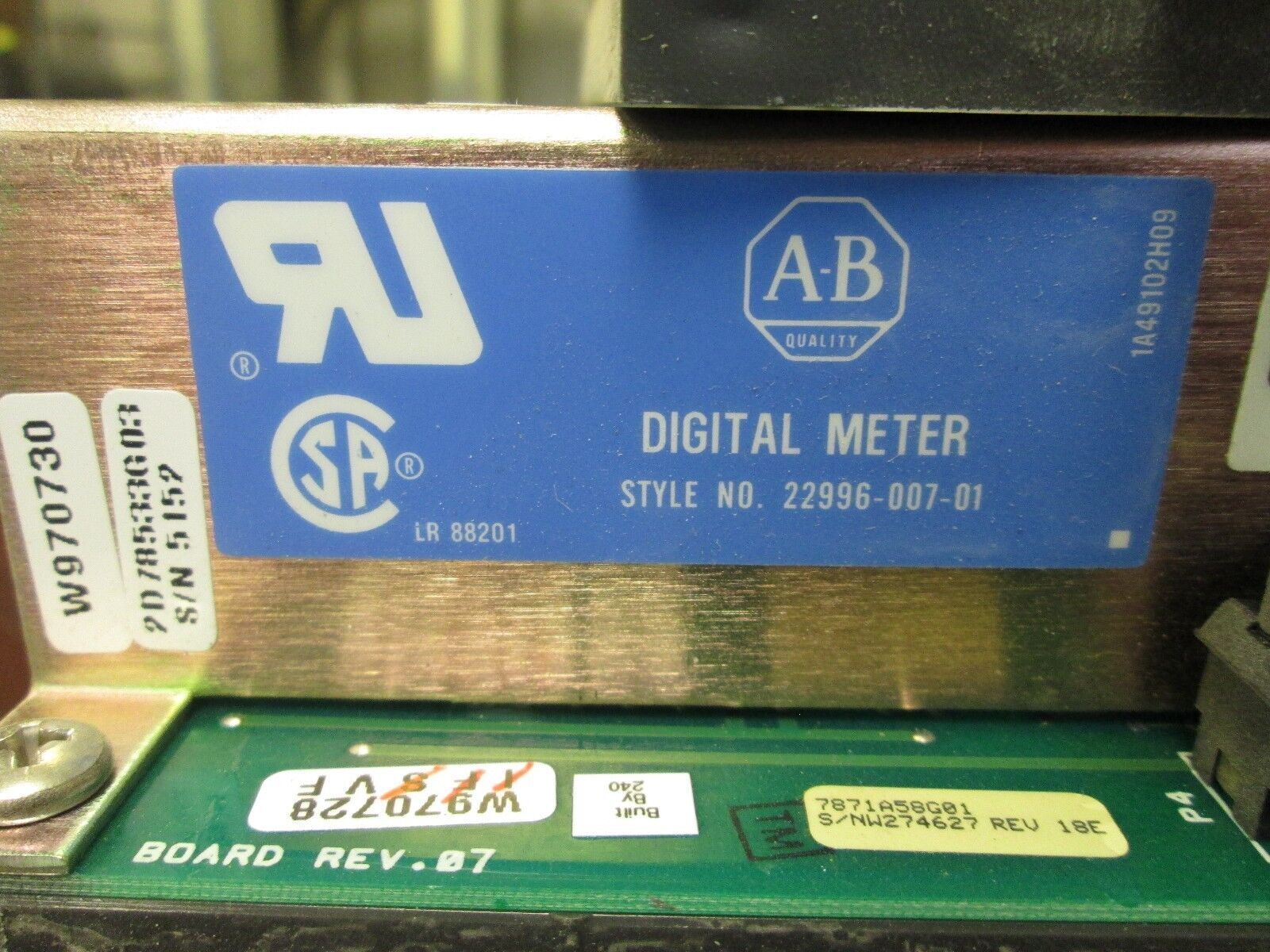 Westinghouse IQ Data Digital Meter 22996-007-01 w/ 9966D75G02 Power Supply Used