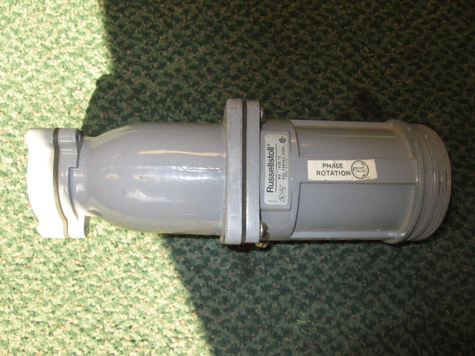 Russellstoll Receptacle w/ Base 7428-78 60A 600V 3P 4W Used
