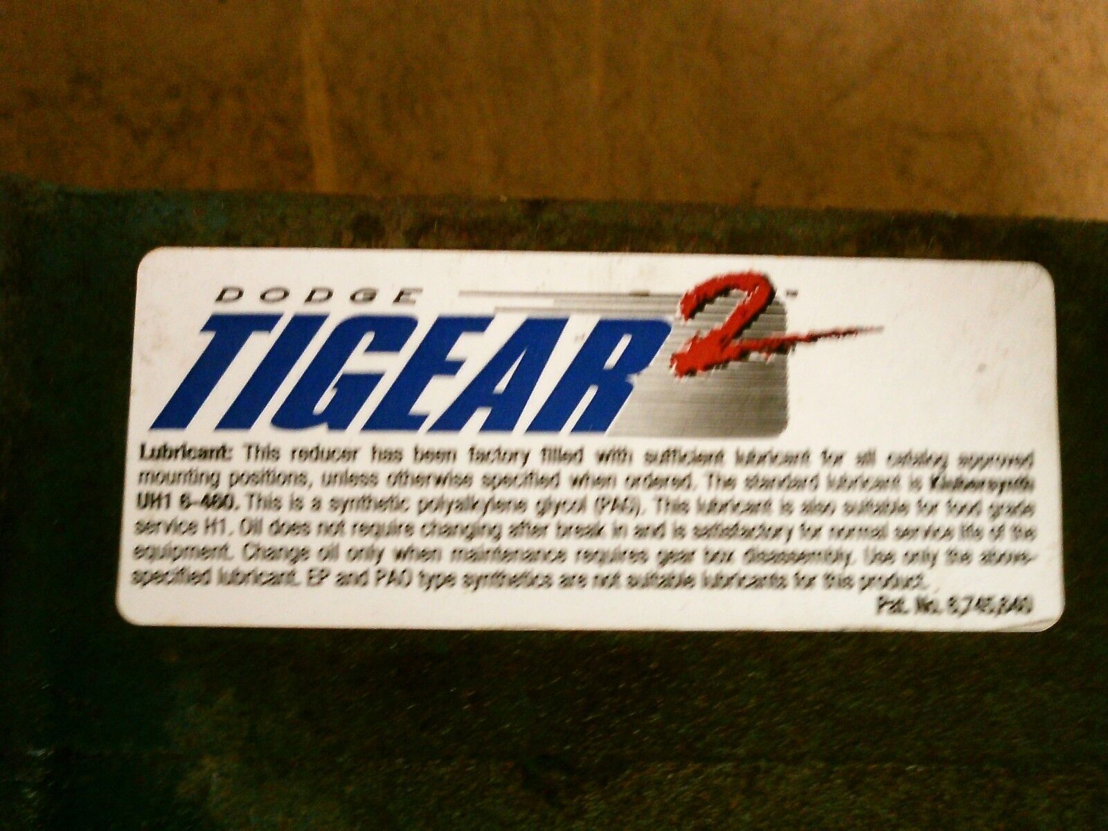 Dodge Tigear 2 Reducer 35Q50L56 Ratio 50:1 3485 in/lb Torque Out 2.64HP In Used