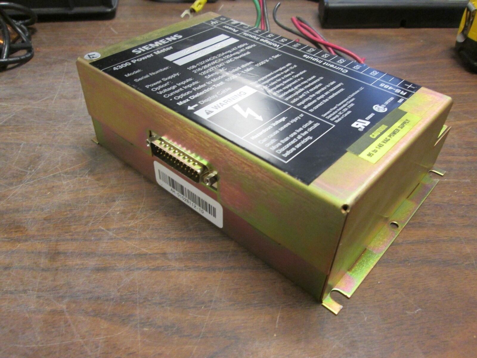 Siemens 4300 Power Meter DC-120 Power Supply: 108-132V 0.25A 47-66Hz Used