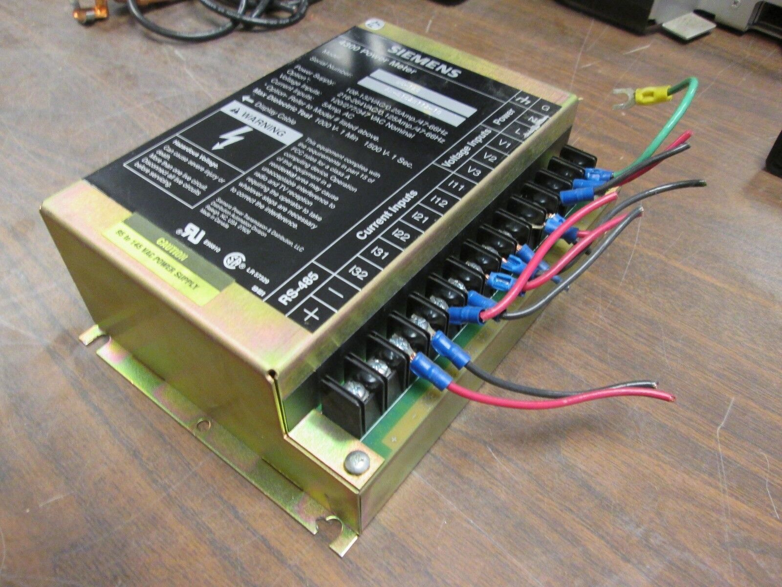 Siemens 4300 Power Meter DC-120 Power Supply: 108-132V 0.25A 47-66Hz Used
