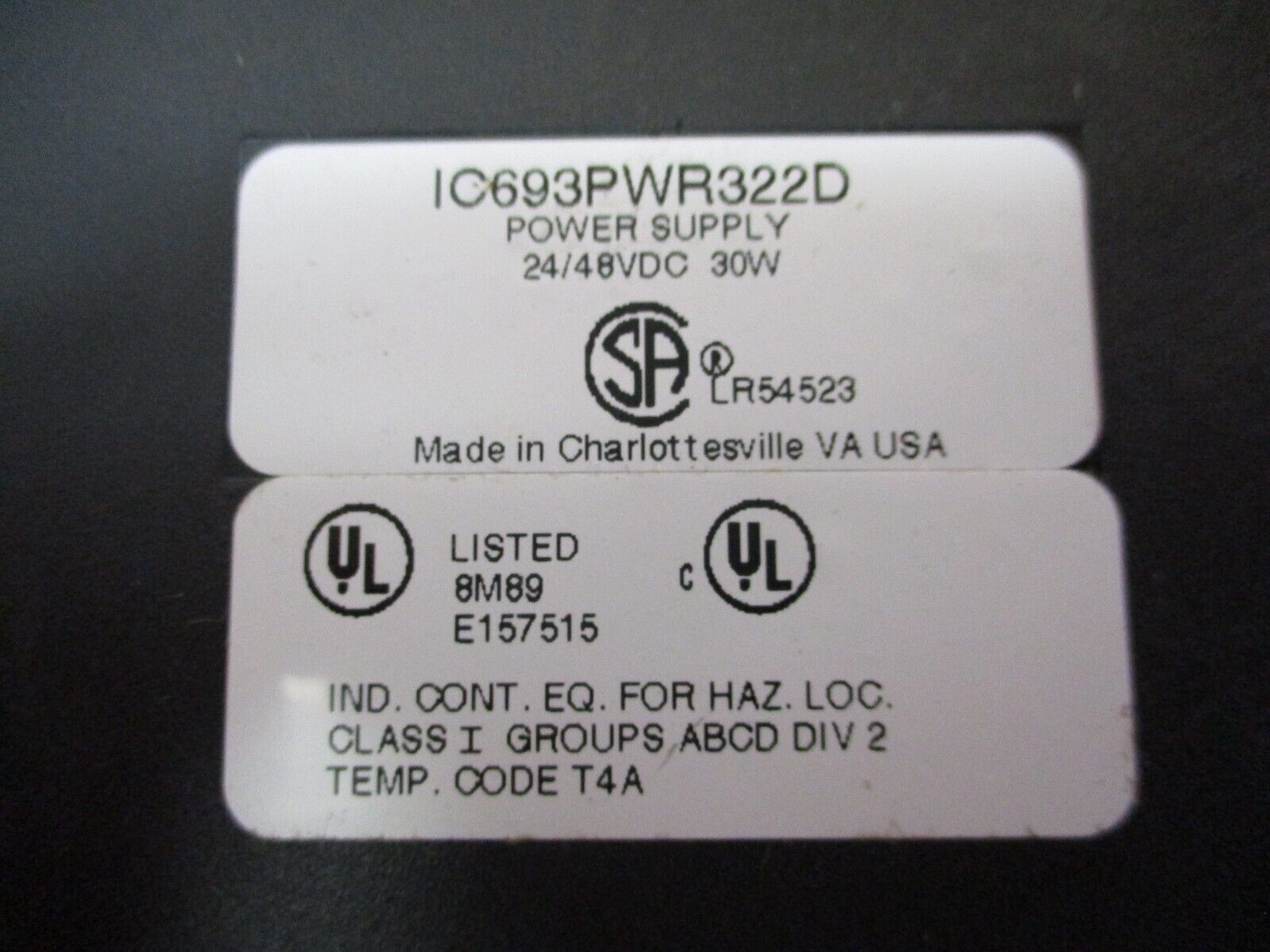 GE Fanuc Power Supply Module IC693PWR322D 24/48VDC 30W Used