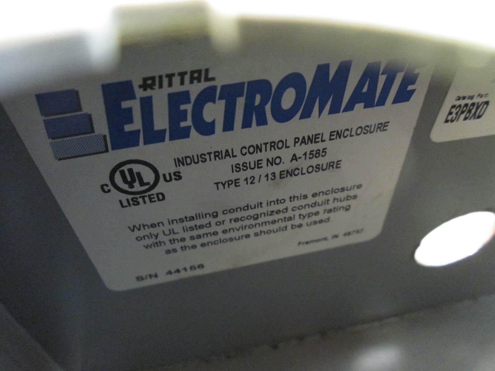 Rittal Double Deep Push Button Station E3PBXD 3-Hole Used