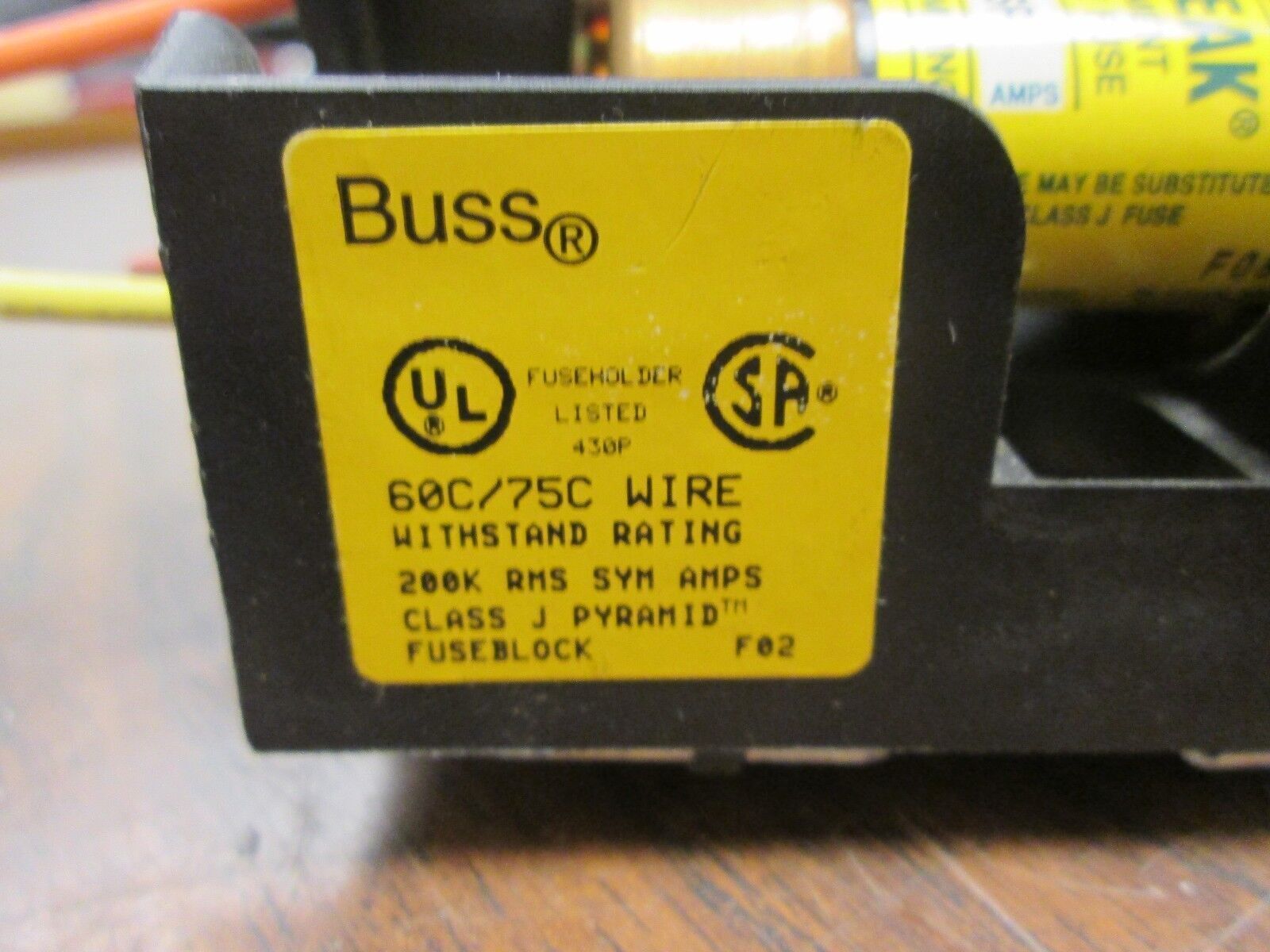 Buss Fuseblock JP60030-3CORA 30A 600V 3P w/ 6A Fuses Used