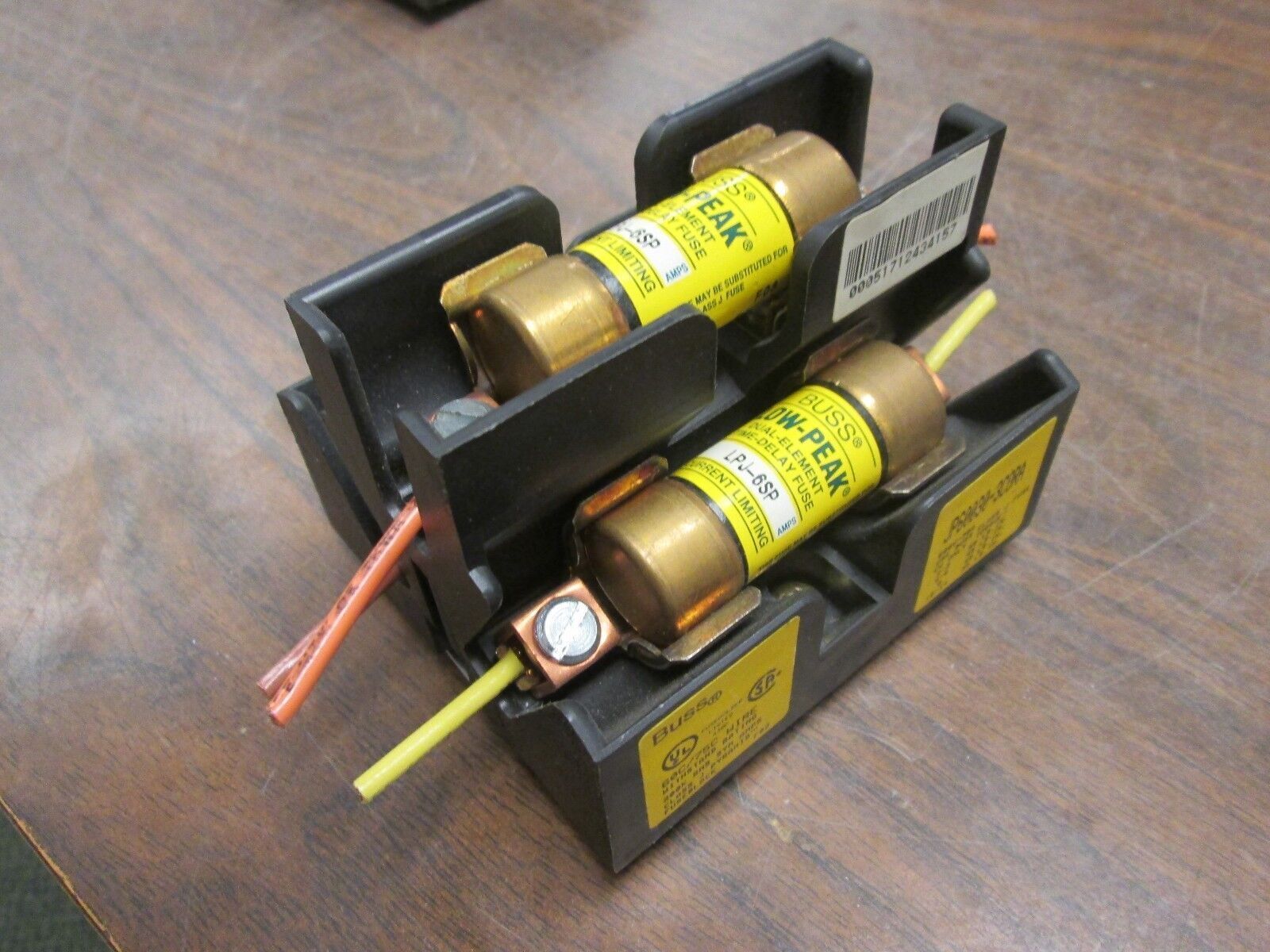 Buss Fuseblock JP60030-3CORA 30A 600V 3P w/ 6A Fuses Used