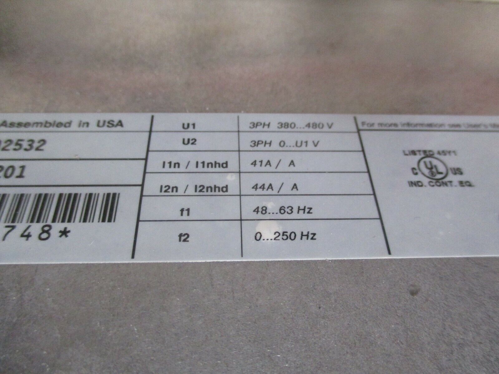 York Air Modulator AM08304CM 30HP 460V 41A 60HZ 3Ph Used