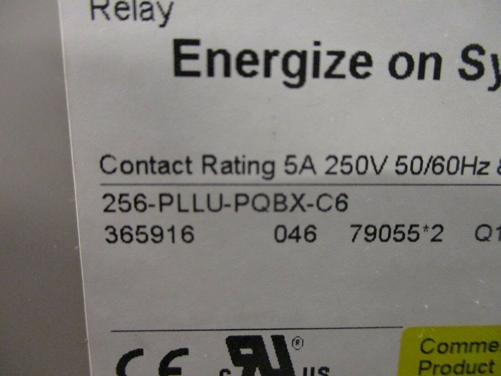 Crompton Protector Energize on Sync Relay 256-PLLU-PQBX-C6 120V 60Hz Used