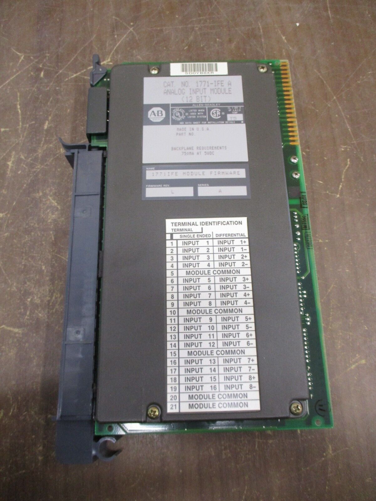 Allen-Bradley Analog Input Module 1771-IFA Ser. A F/W Rev. L 12 Bit Used