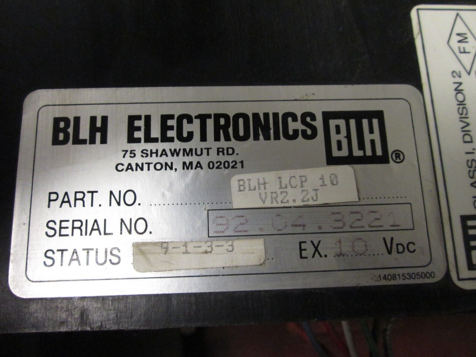BLH Processor BLH LCP 10 115VAC 15VA Used
