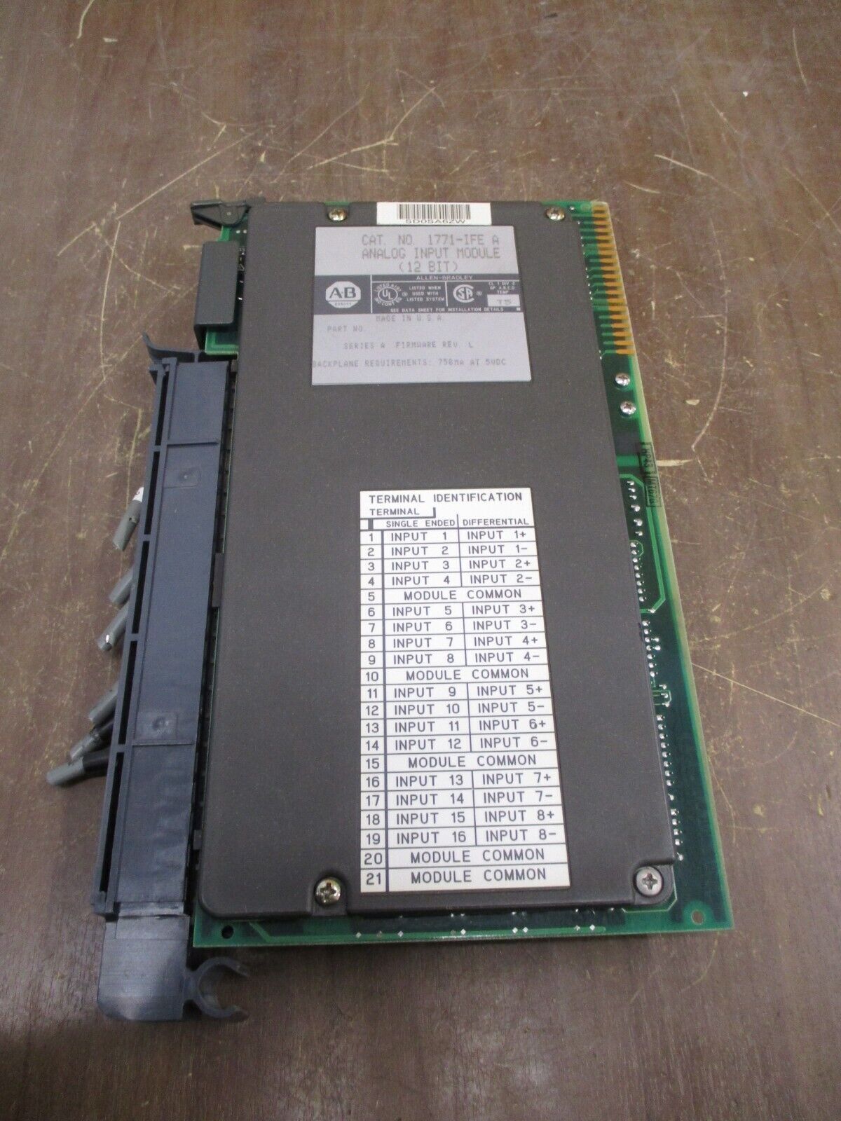 Allen-Bradley Analog Input Module 1771-IFE Ser. A F/W Rev. L 12 Bit Used