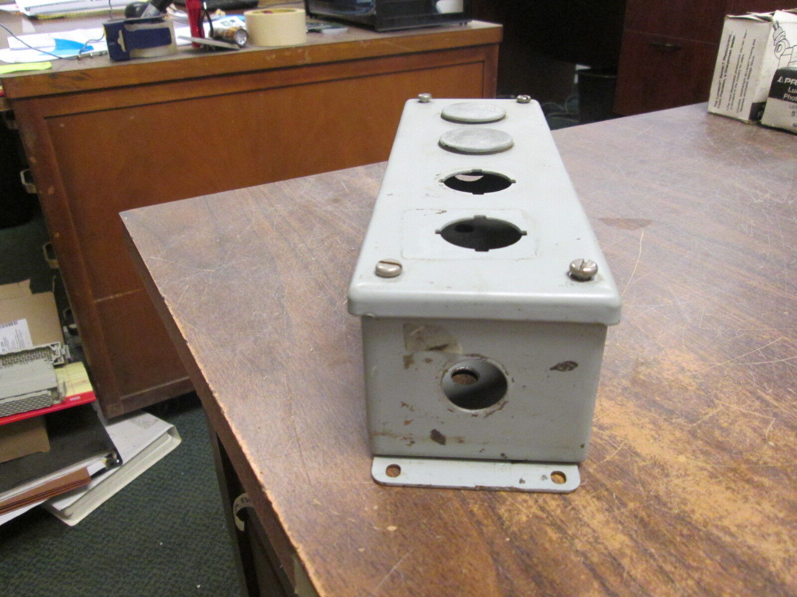 Hoffman Push Button Station E-4PB 4-Hole Used