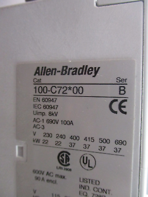 Allen-Bradley Starter 100-C72*00 / 193-EA2KE 120V Coil Trip: 26-85A 600V Used