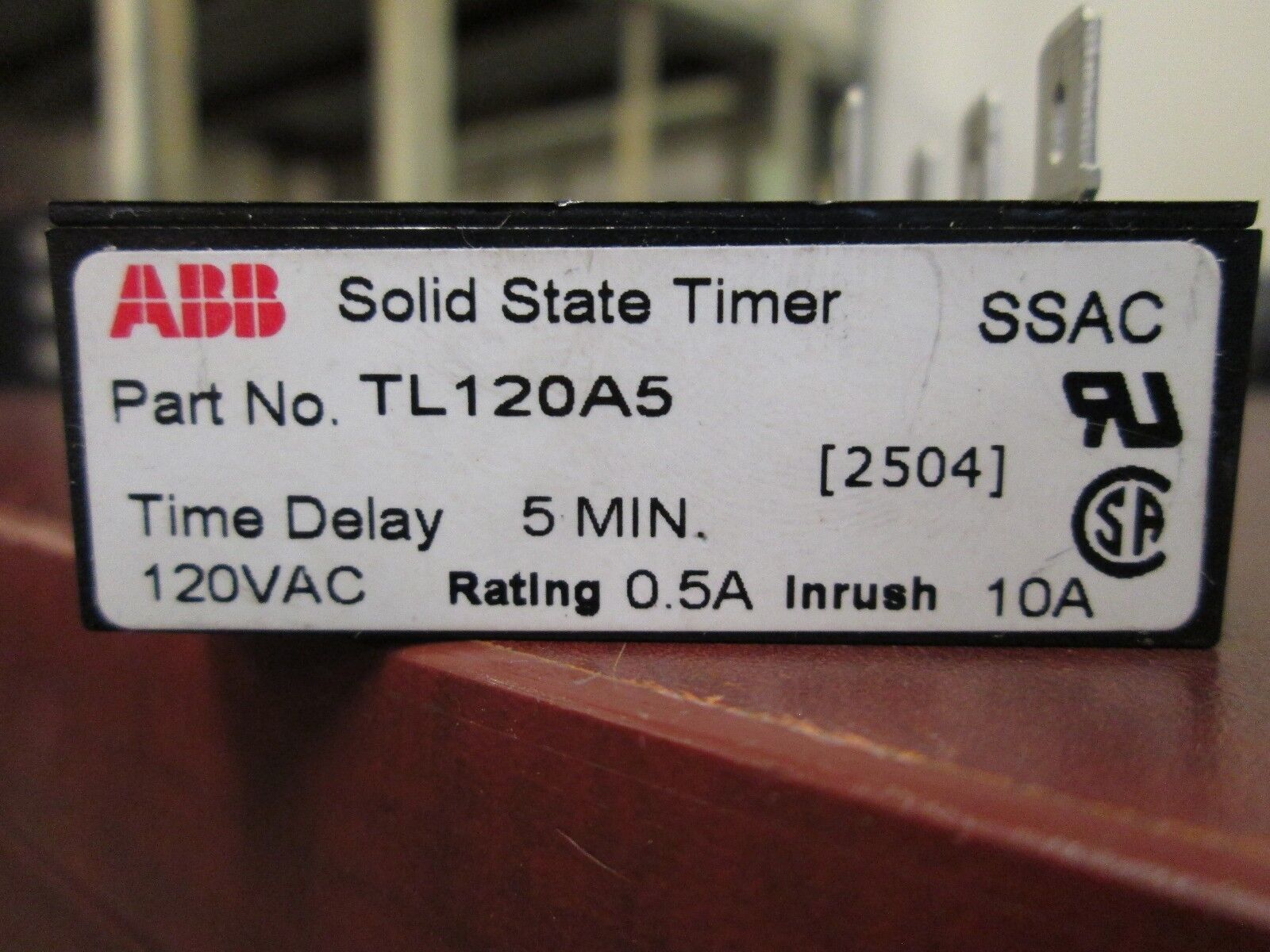 ABB Solid State Timer TL120A5 5min Time Delay 120VAC Used