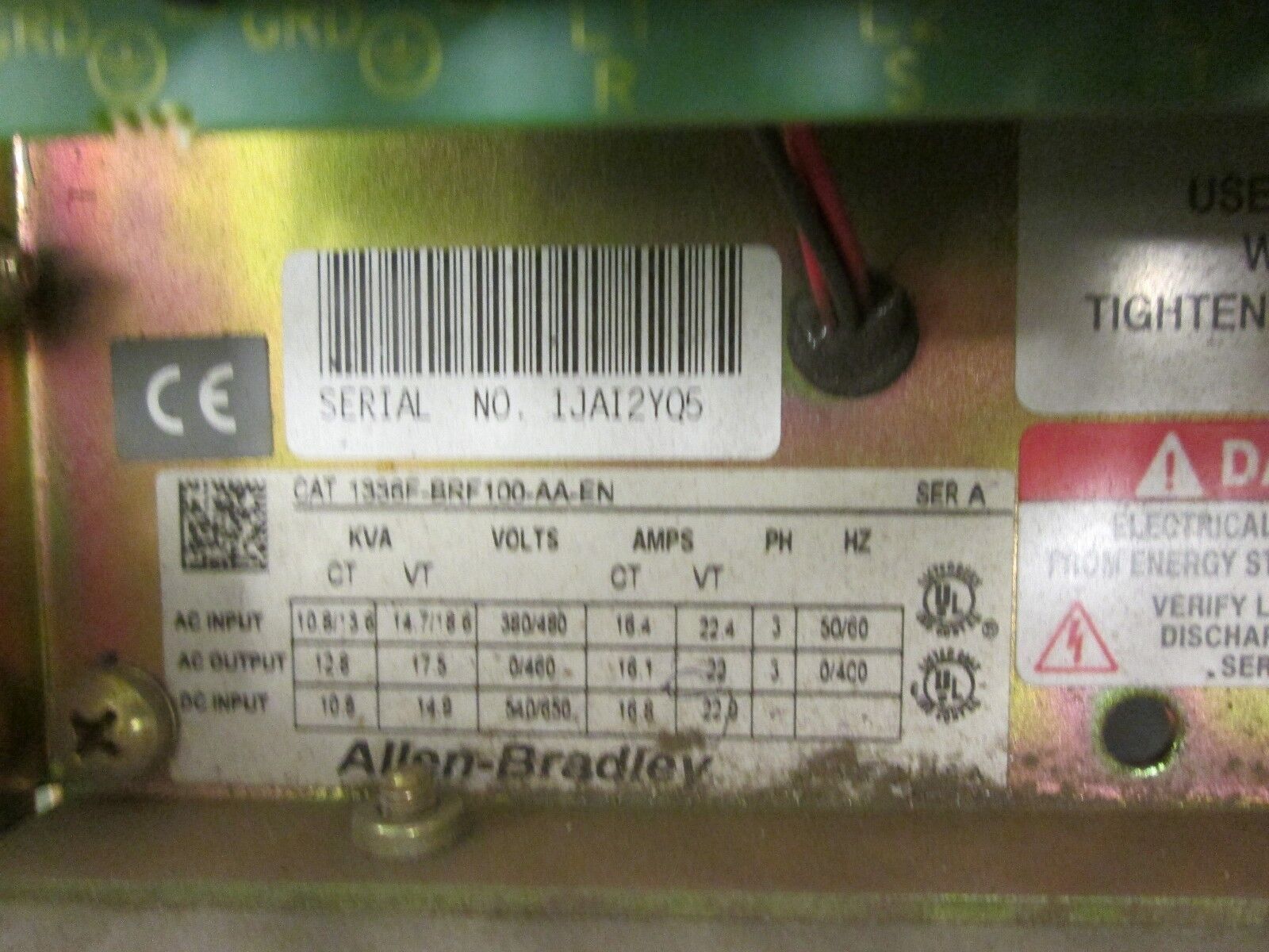 Allen-Bradley 1336 Plus II AC Drive 1336F-BRF100-AA-EN 10HP 3Ph Used