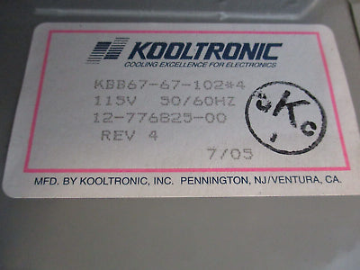 Kooltronic Dual Blower KBB67-67-102*4 Rev. 4 115V 50/60 Hz Used