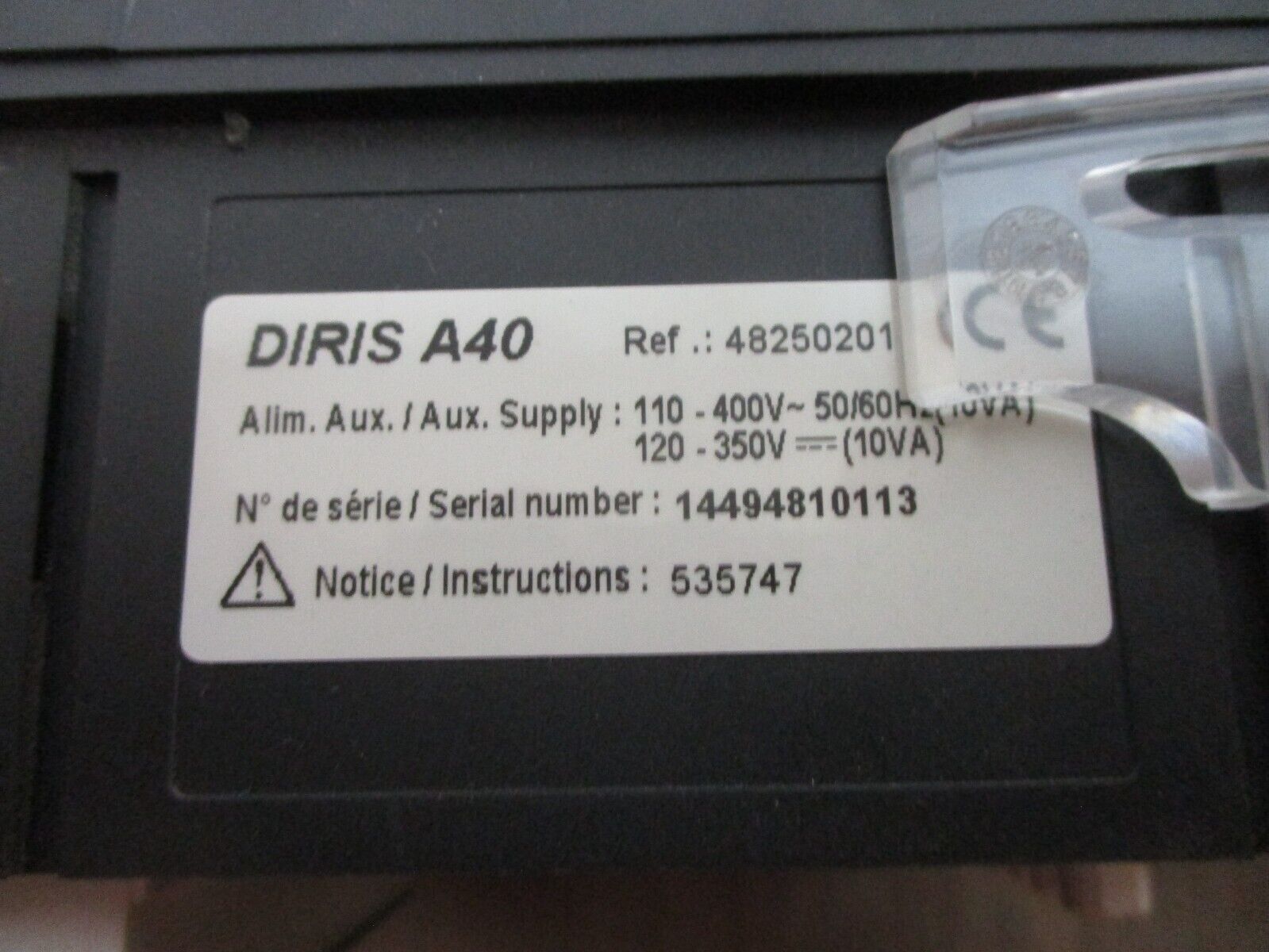 Socomec DIRIS 40 Multifunction Meter 48250201 *(2) Mounts* Used